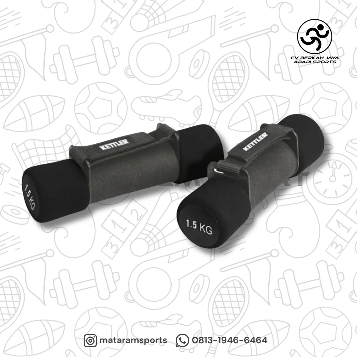 Aerobic Dumbbell 3kg/PR - 2 x 1,5kg Kettler - Aerobic Dumble