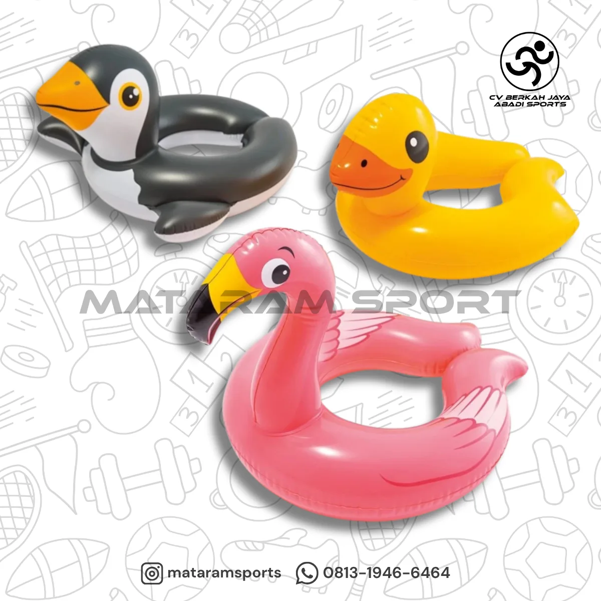 Ban/Pelampung INTEX 59220 Pelampung Anak Motif Animal Split Rings