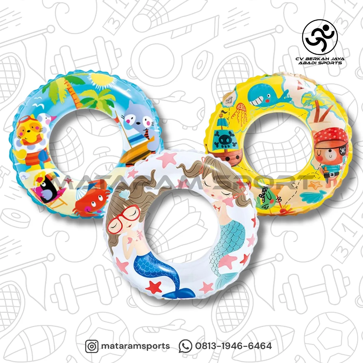 Ban Pelampung Renang Anak Bulat Ring Print Ocean INTEX Motif Karakter