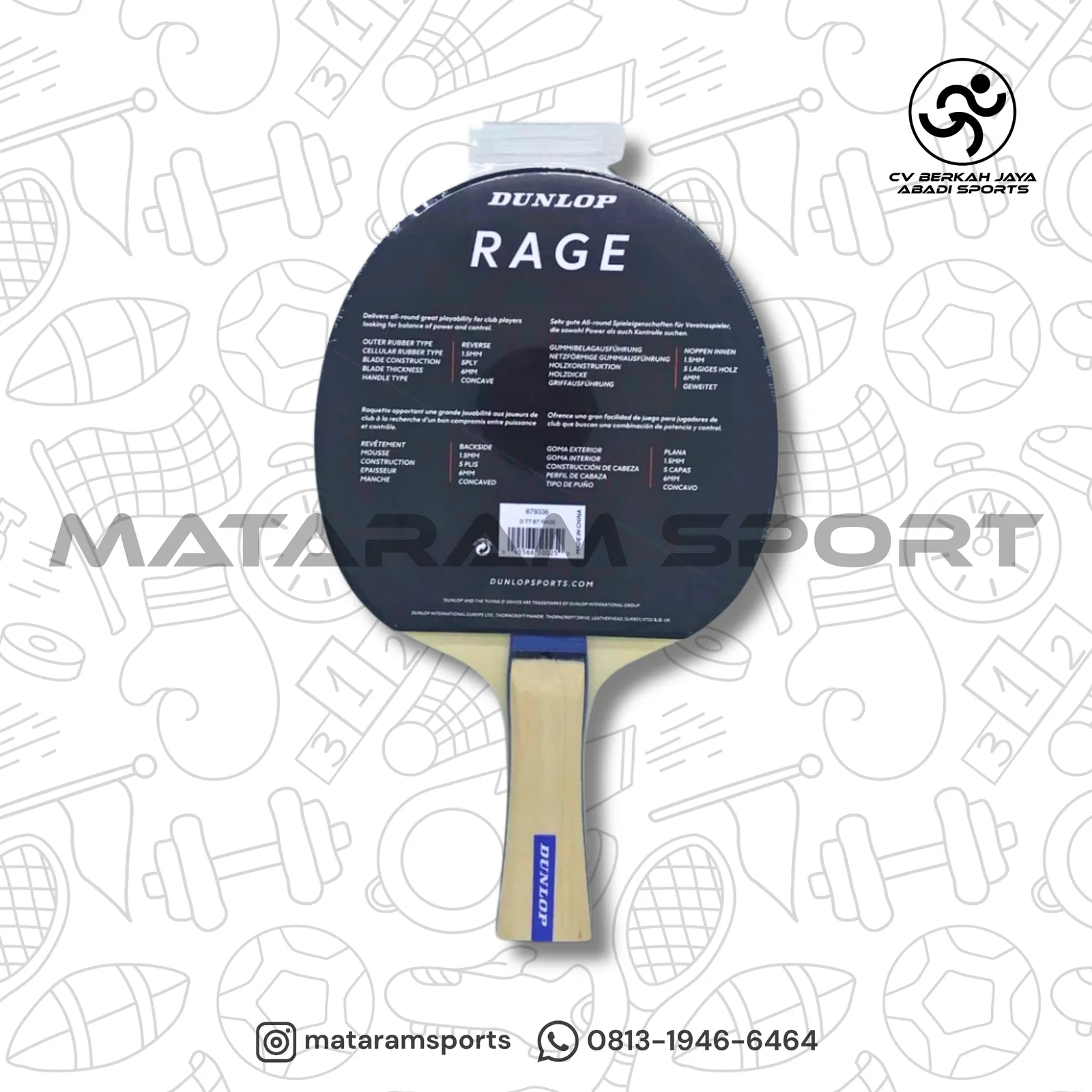 Bed Pingpong Dunlop Rage 2