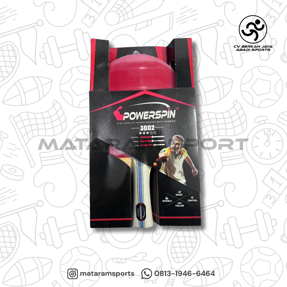 BED PINGPONG TENIS MEJA POWERSPIN 3002 - 3 STAR
