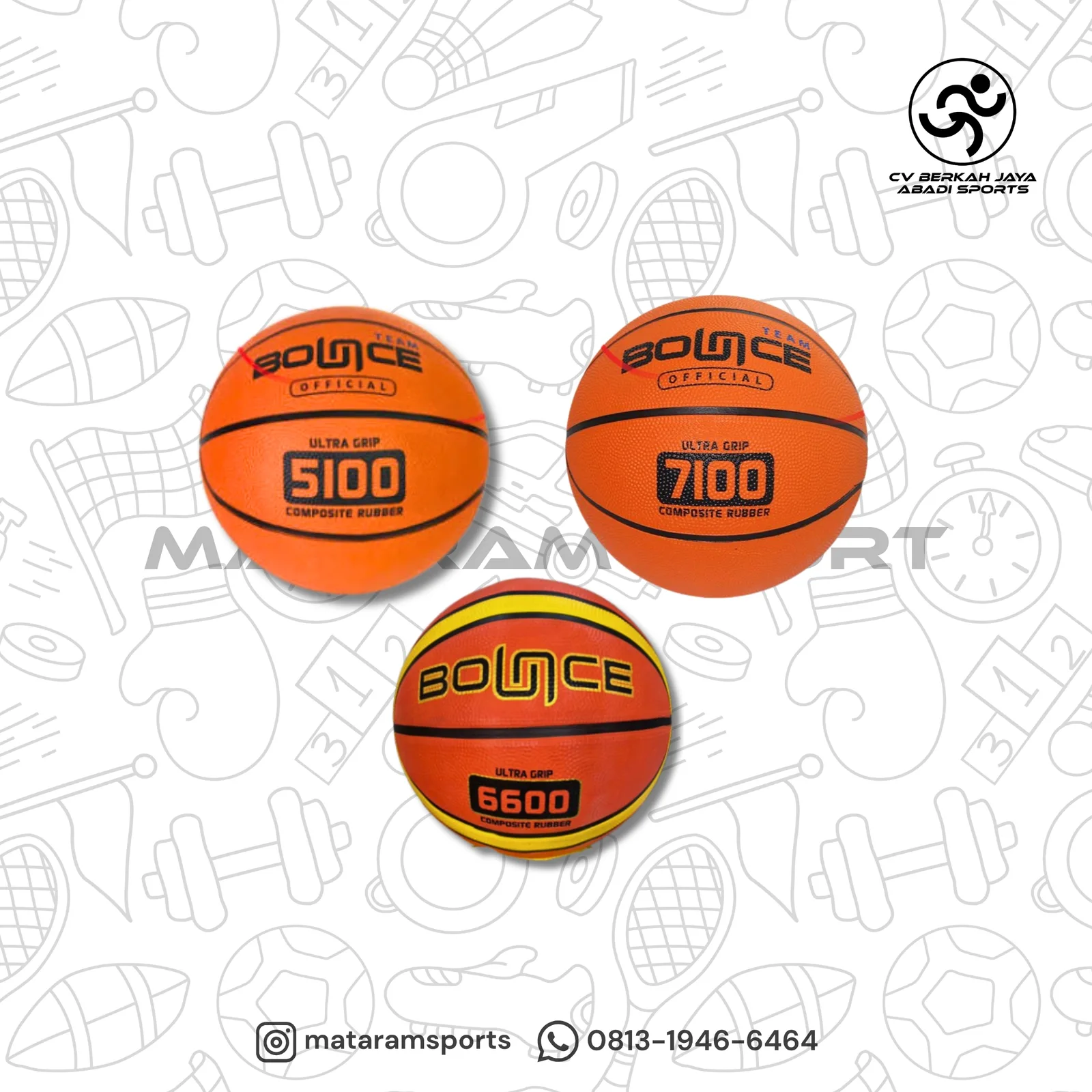 Bola Basket Bounce Composite Rubber (5100 / 6600 / 7100)