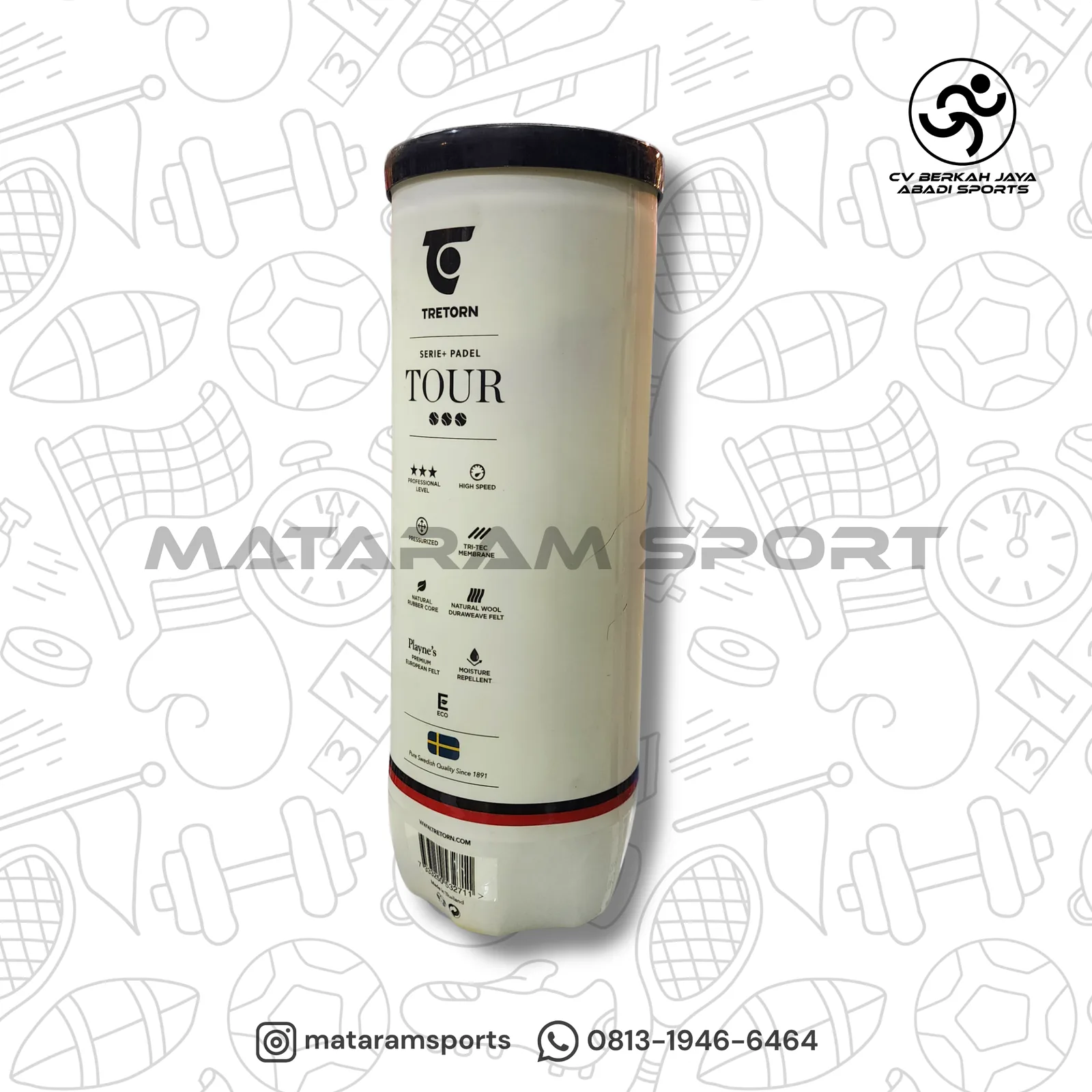 Bola Padel Tretorn Serie+ Padel Tour Isi 3 2