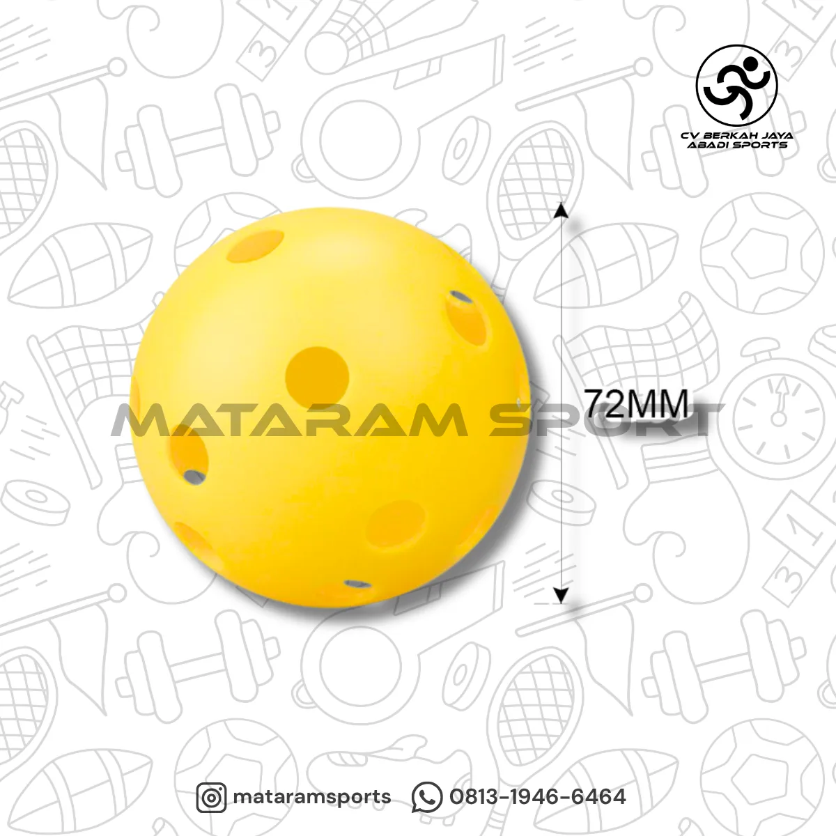 Bola Pickleball Odea 26 lubang 72mm 2