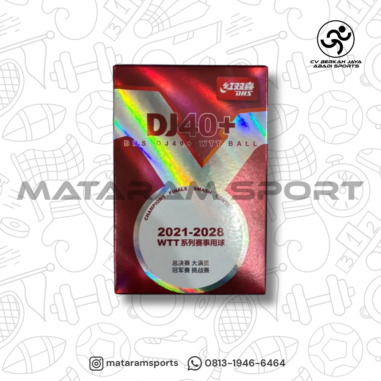 Bola pingpong DHS DJ WTT 40+ 2