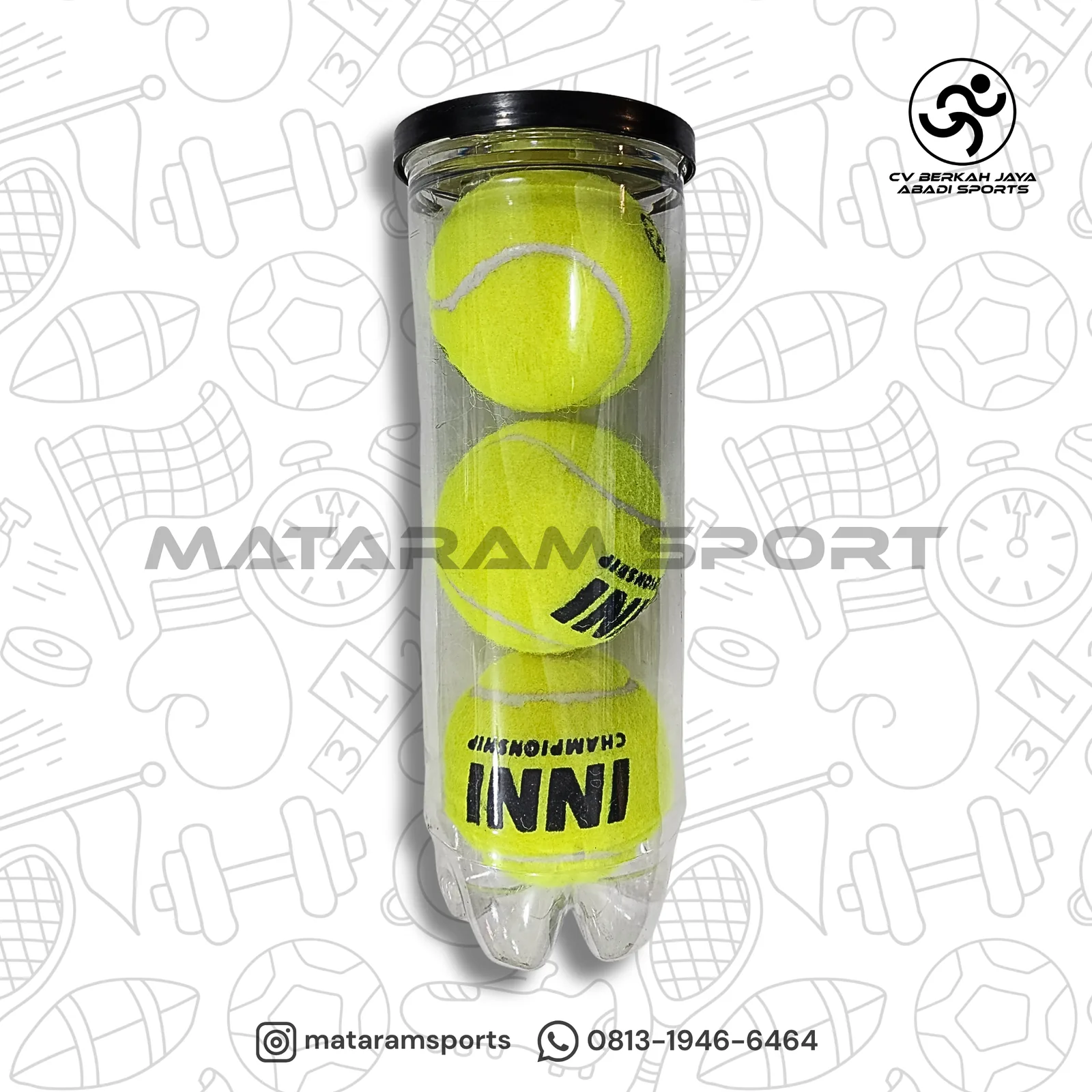 Bola Tenis / Padel INNI Champion Sport Tube Isi 3 Pcs