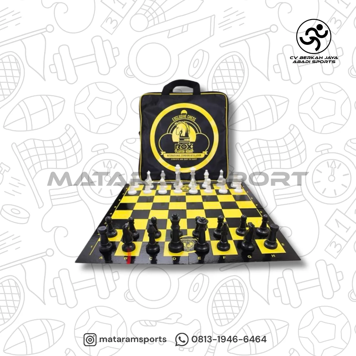 Catur Plastik ROX Percasi Papan Lipat 4 Tas 1 Set 2
