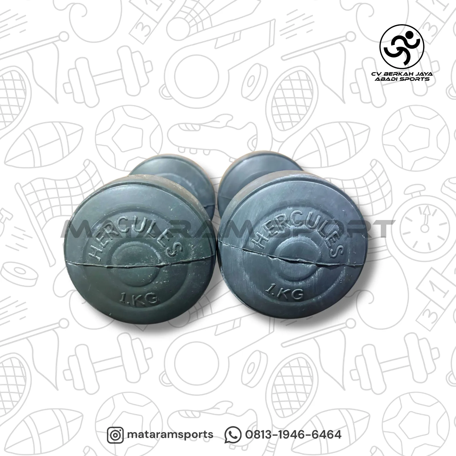 Dumbel Plastik Hercules 1 Kg - 10 Kg 2