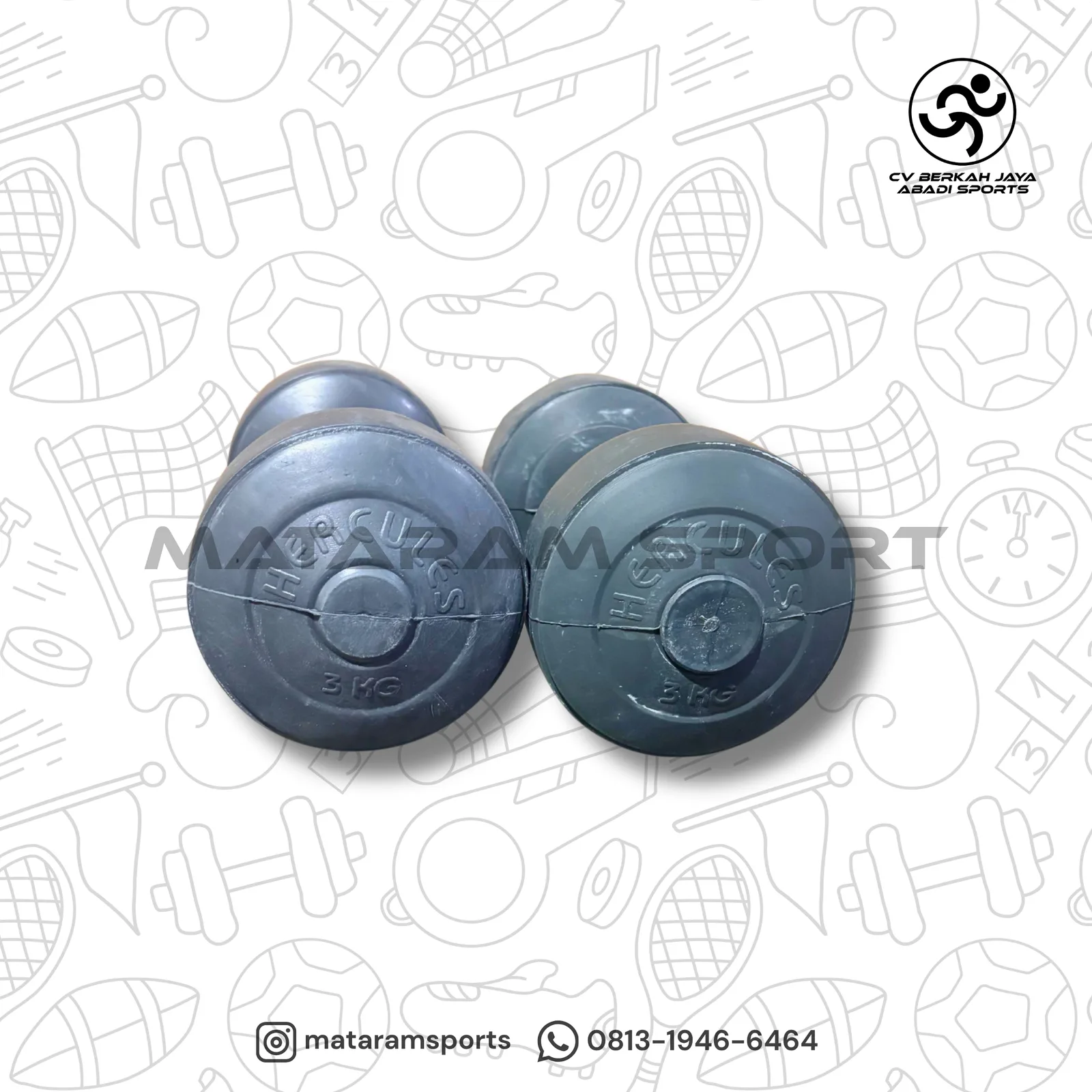 Dumbel Plastik Hercules 1 Kg - 10 Kg 4