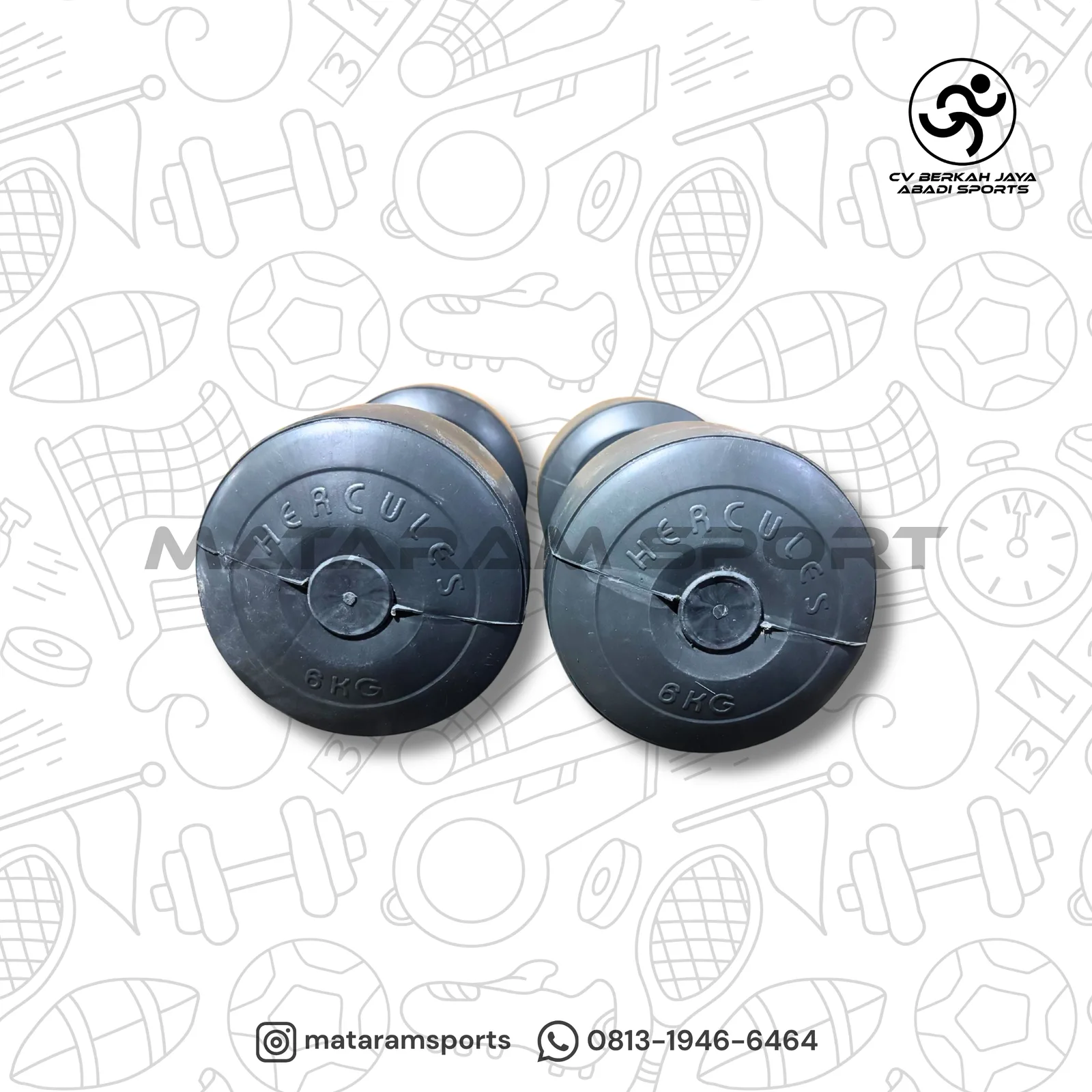 Dumbel Plastik Hercules 1 Kg - 10 Kg 7