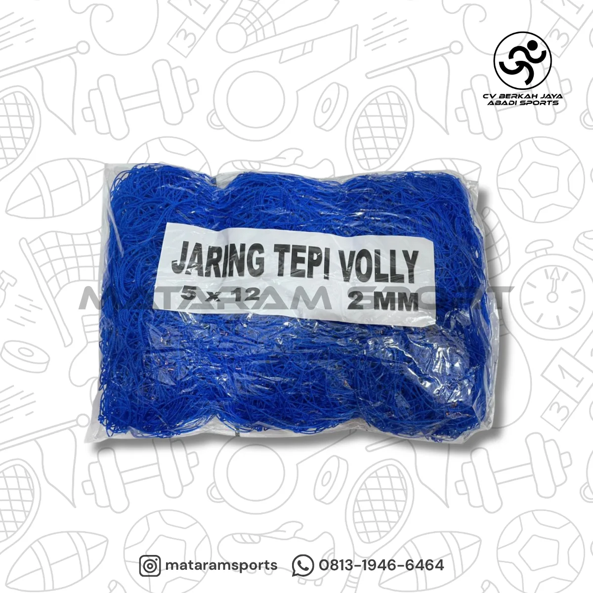 Jaring Tepi Volly 5 x 12 2MM