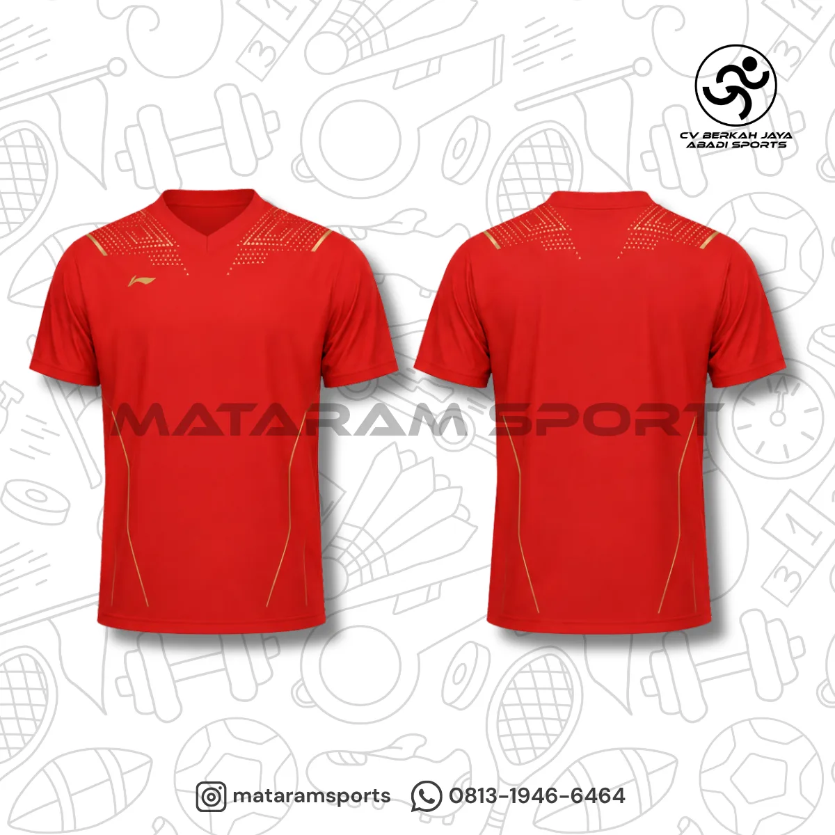 Kaos Badminton Lining ATSR 643 / ATSR643 Red 3