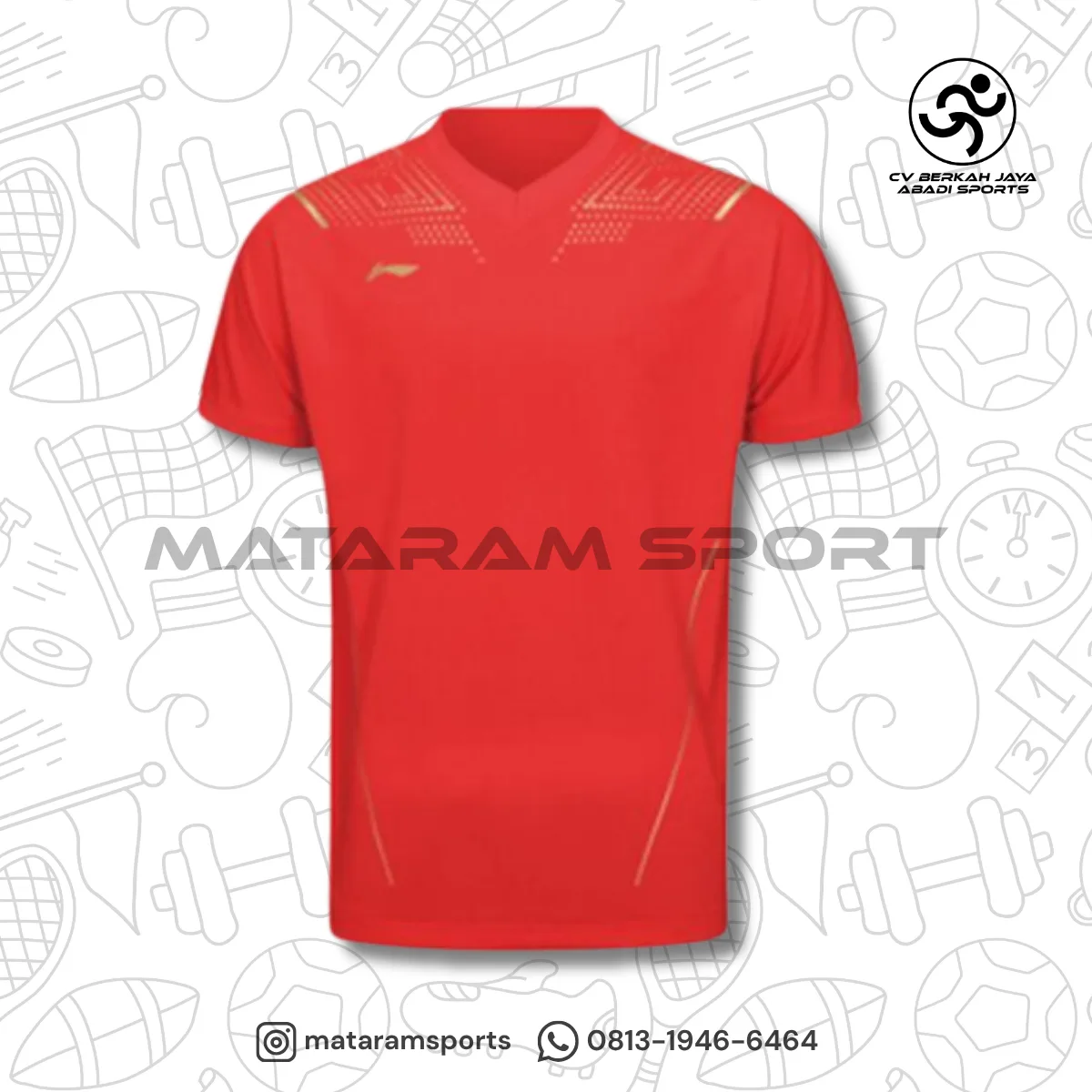 Kaos Badminton Lining ATSR 643 / ATSR643 Red