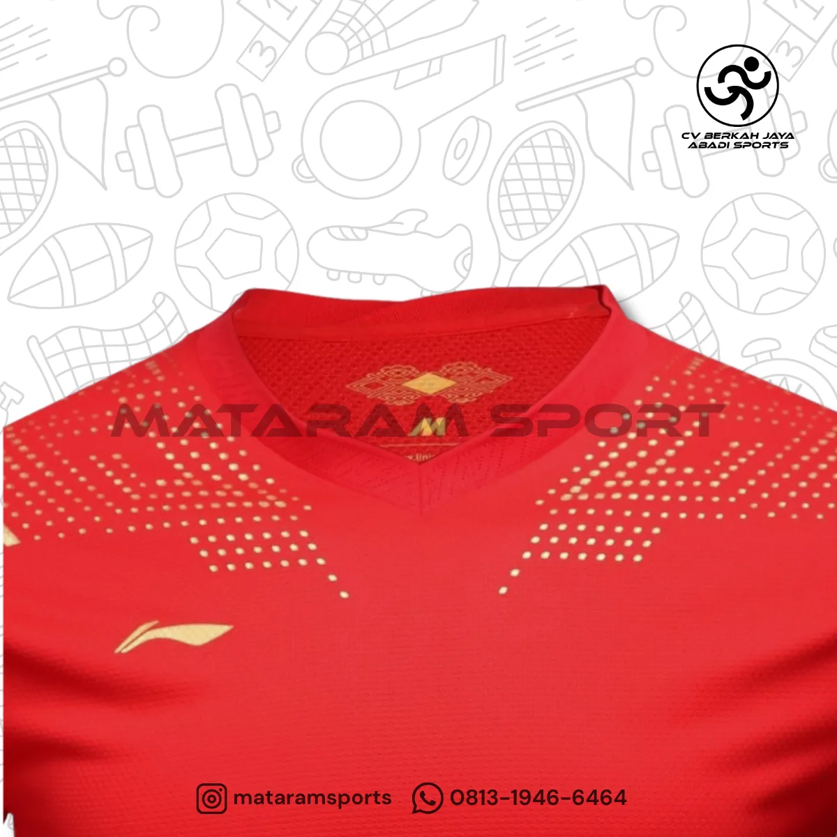 Kaos Badminton Lining ATSR 643 / ATSR643 Red 5