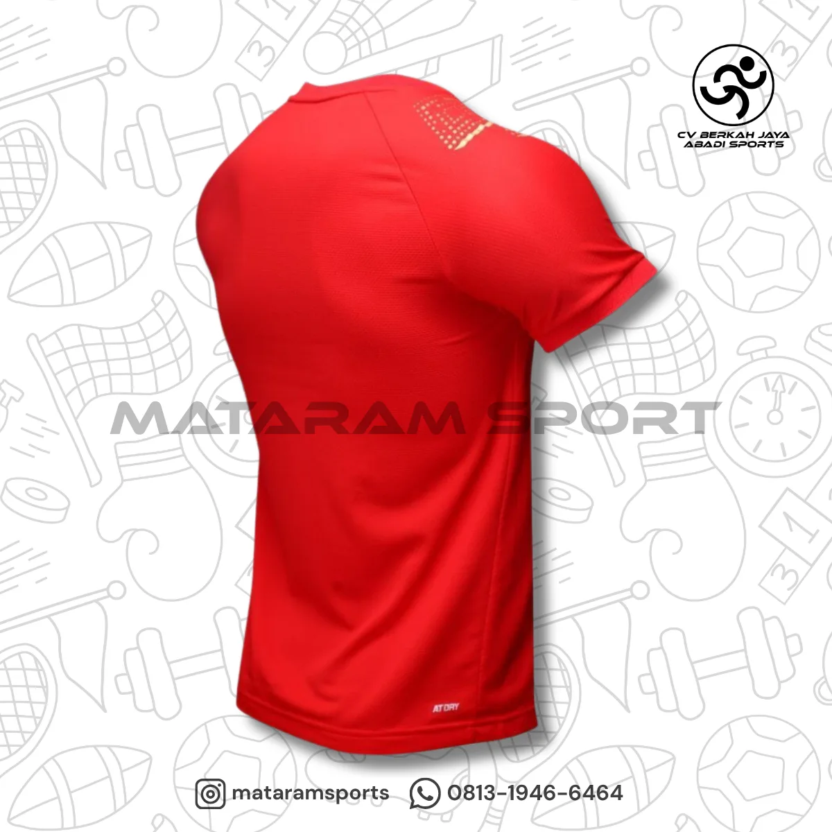 Kaos Badminton Lining ATSR 643 / ATSR643 Red 4