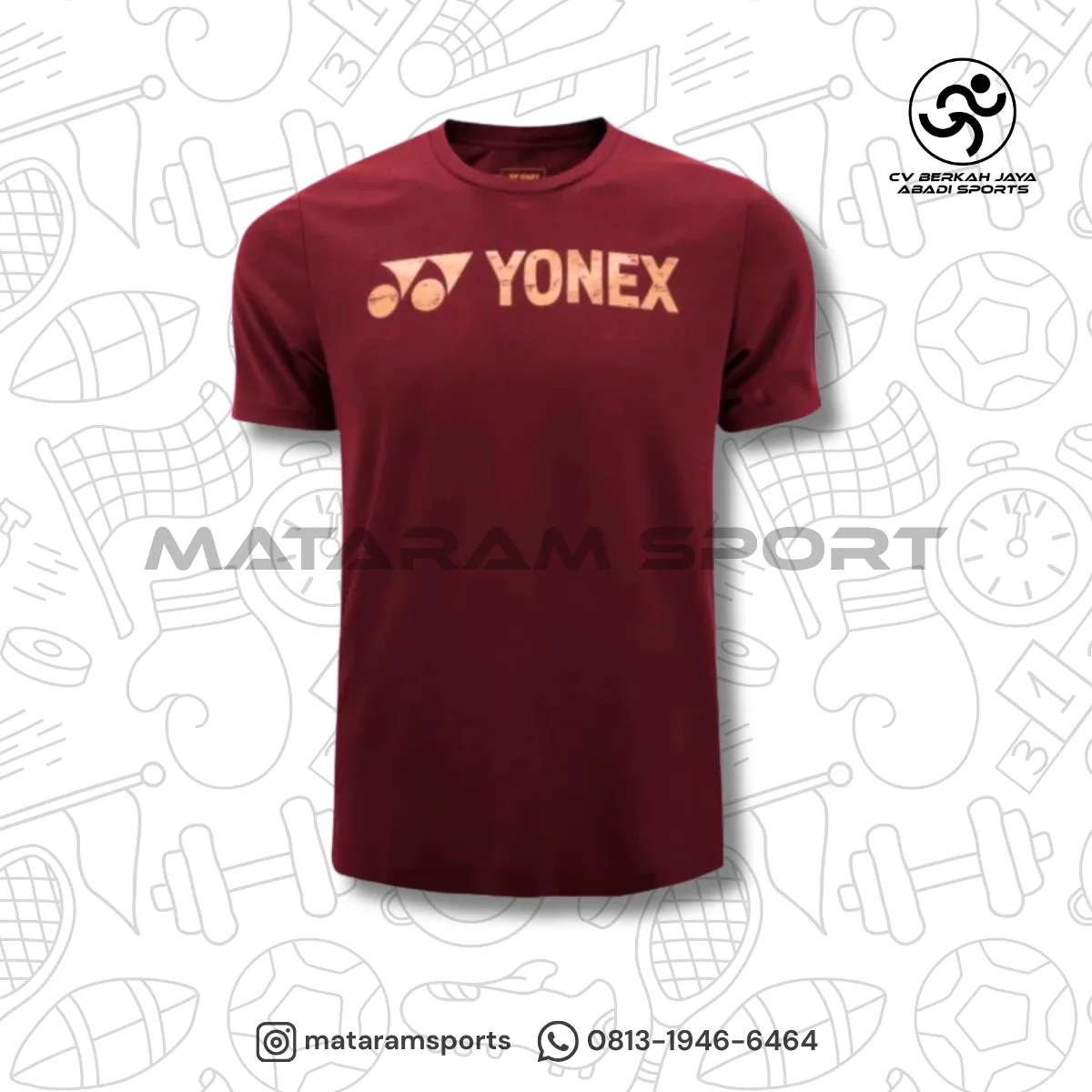 Kaos Jersey Badminton Yonex RM 1811 Rumba Red Rich Gold