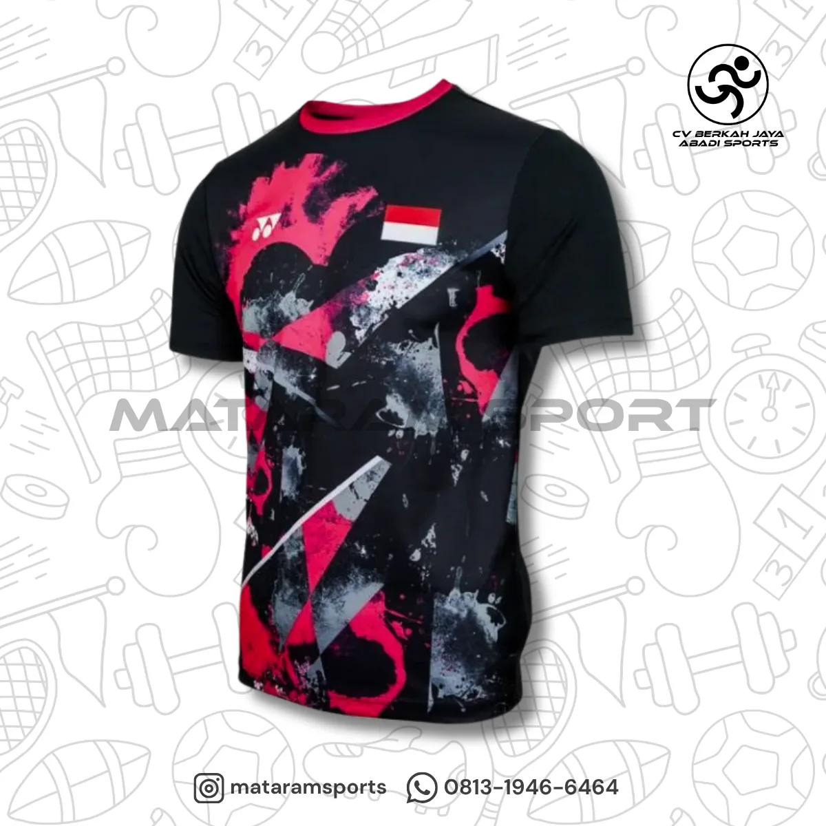 Kaos Jersey Badminton Yonex RM 2848 IDO24 Replika Indonesia Open 2024 2