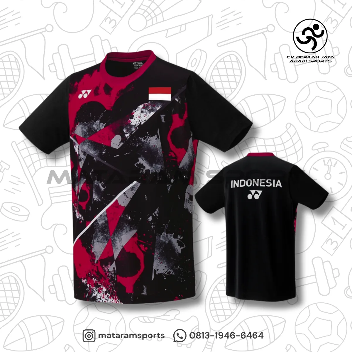 Kaos Jersey Badminton Yonex RM 2848 IDO24 Replika Indonesia Open 2024
