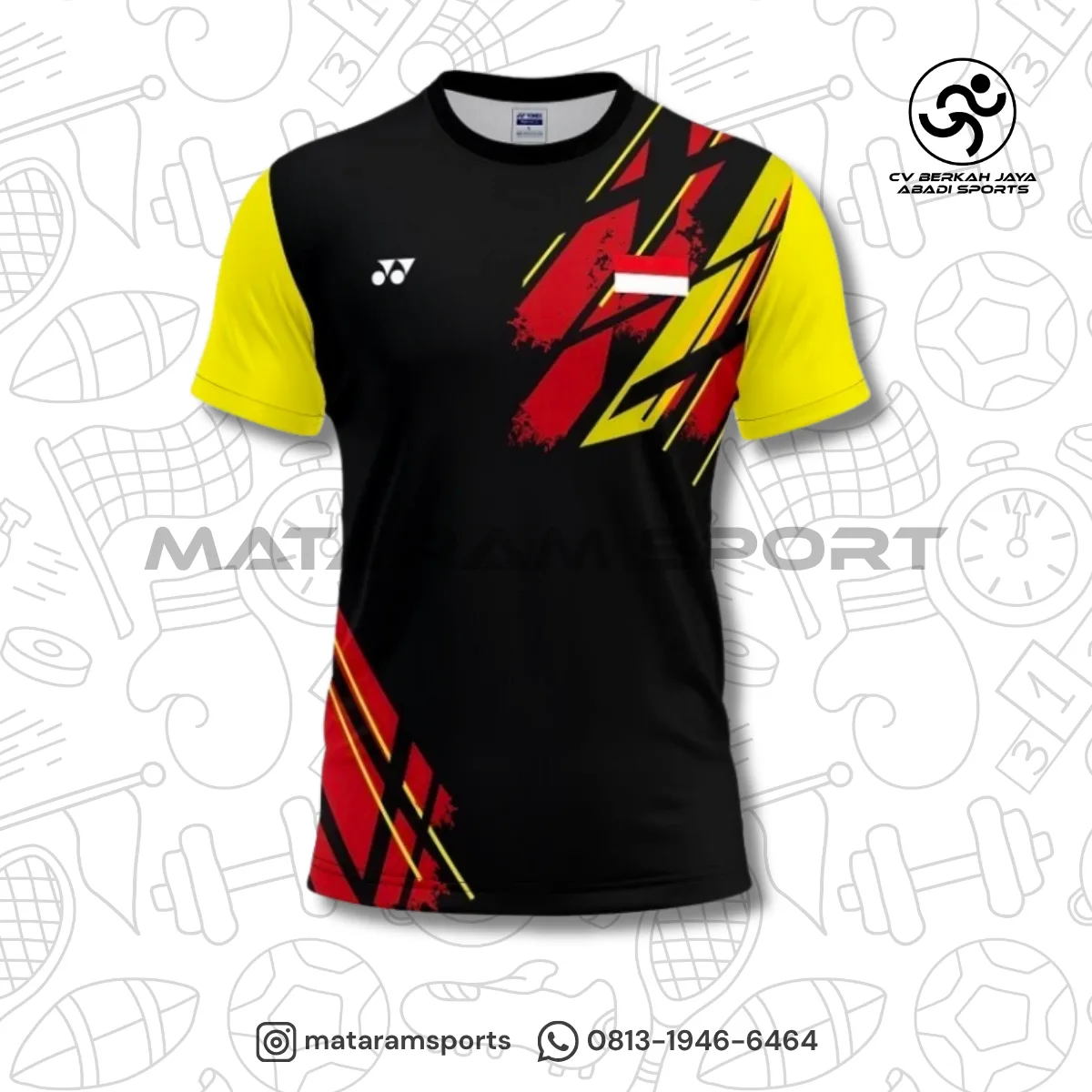 KAOS/JERSEY YONEX FOR BADMINTON PLAYER RM 2464 INDO MASTER 2023-BLACK 2