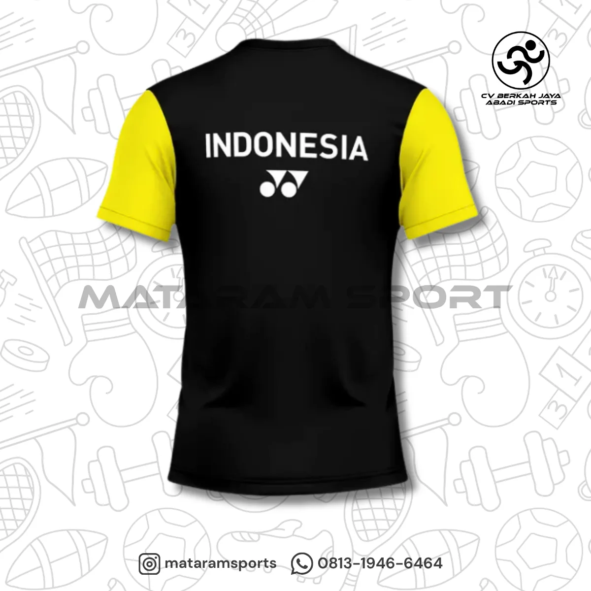 KAOS/JERSEY YONEX FOR BADMINTON PLAYER RM 2464 INDO MASTER 2023-BLACK 3