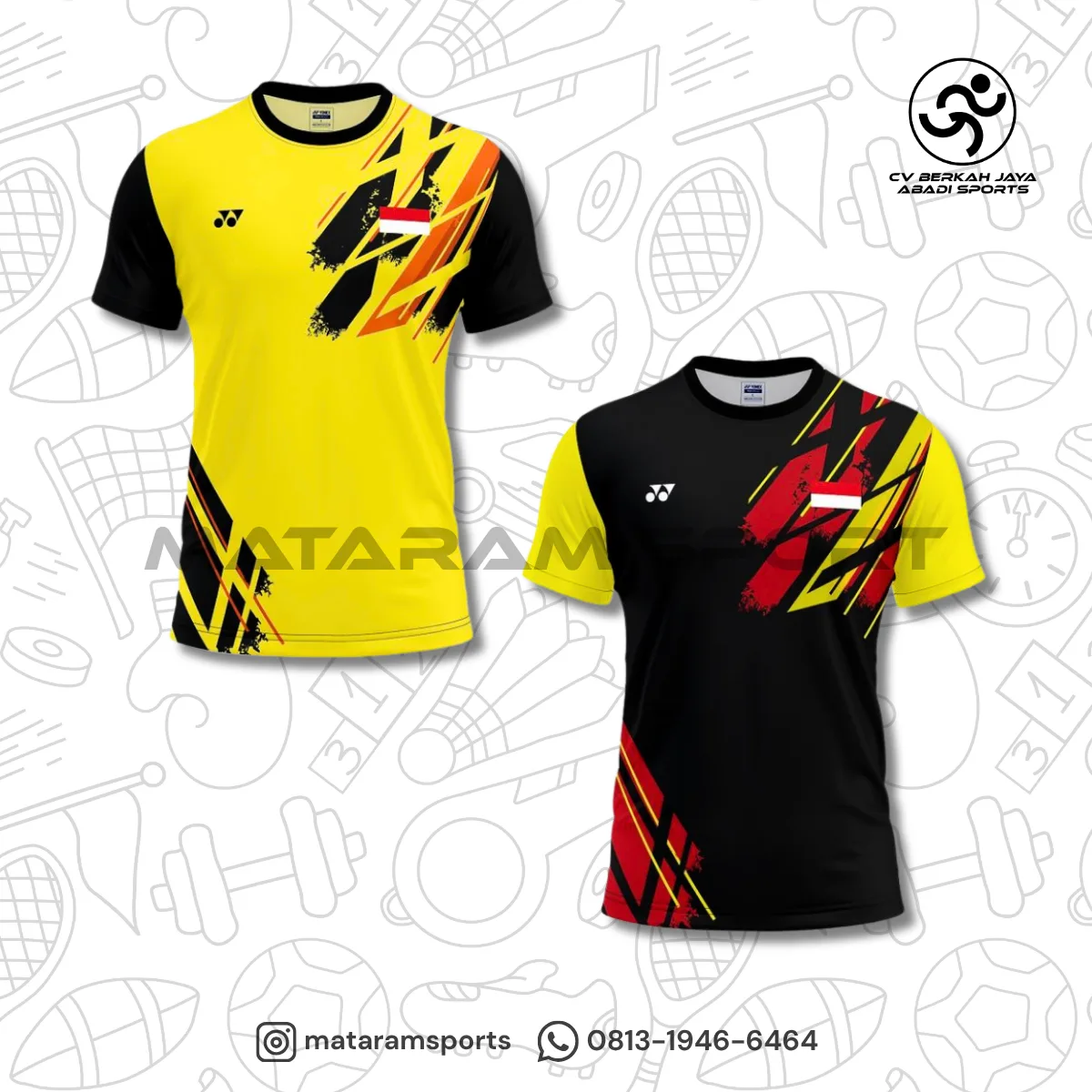 KAOS/JERSEY YONEX FOR BADMINTON PLAYER RM 2464 INDO MASTER 2023-BLACK