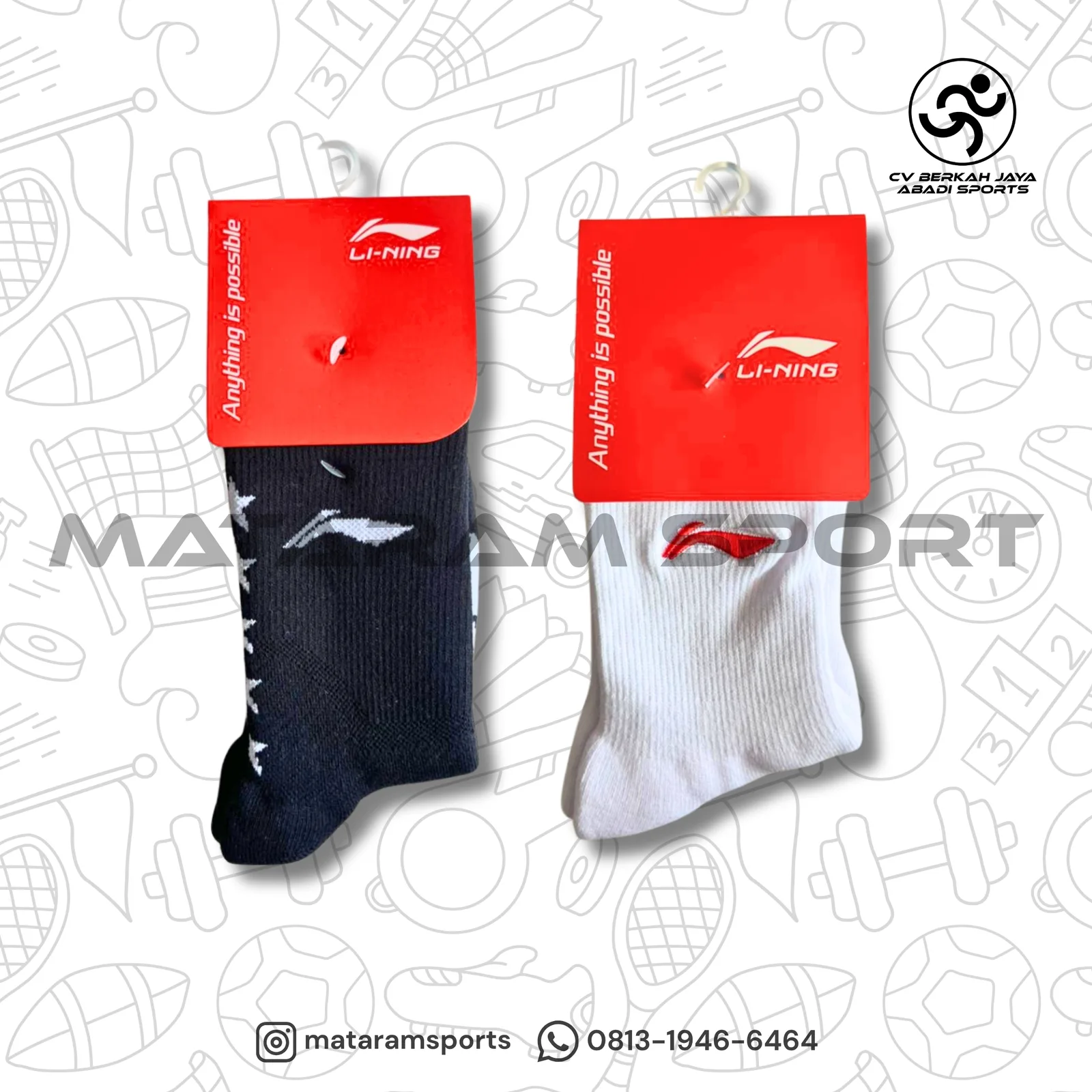Kaos Kaki Li-Ning Socks AWLQ109-4
