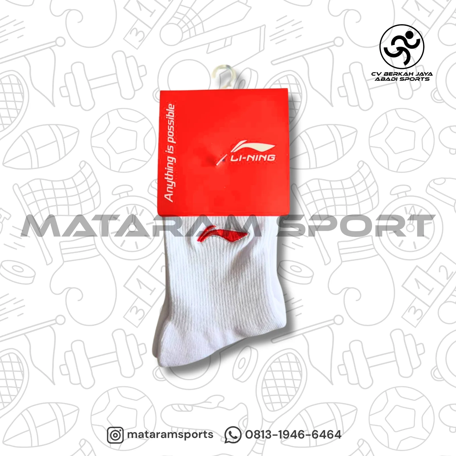 Kaos Kaki Li-Ning Socks AWLQ109-4 3