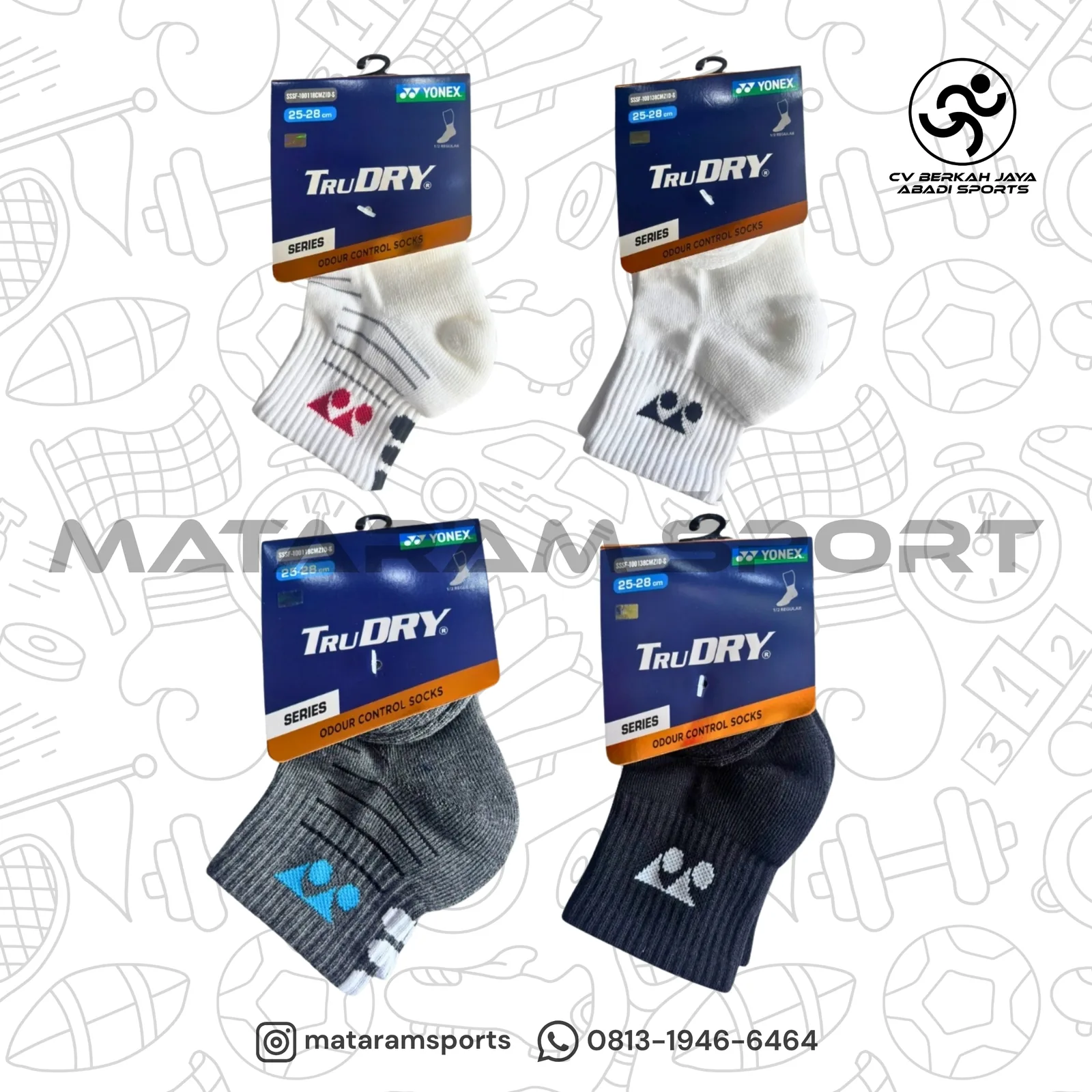 Kaos Kaki Yonex TruDRY 1/2 Regular CMZID-S