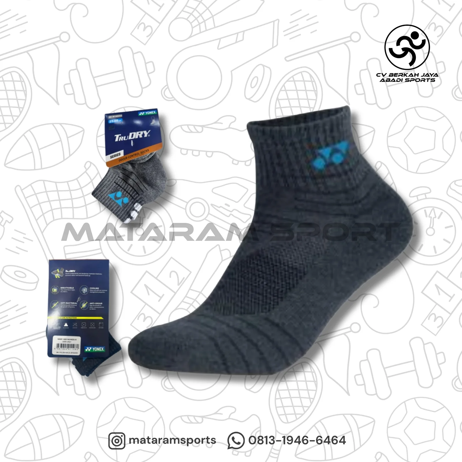 Kaos Kaki Yonex TruDRY 1/2 Regular CMZID-S 2