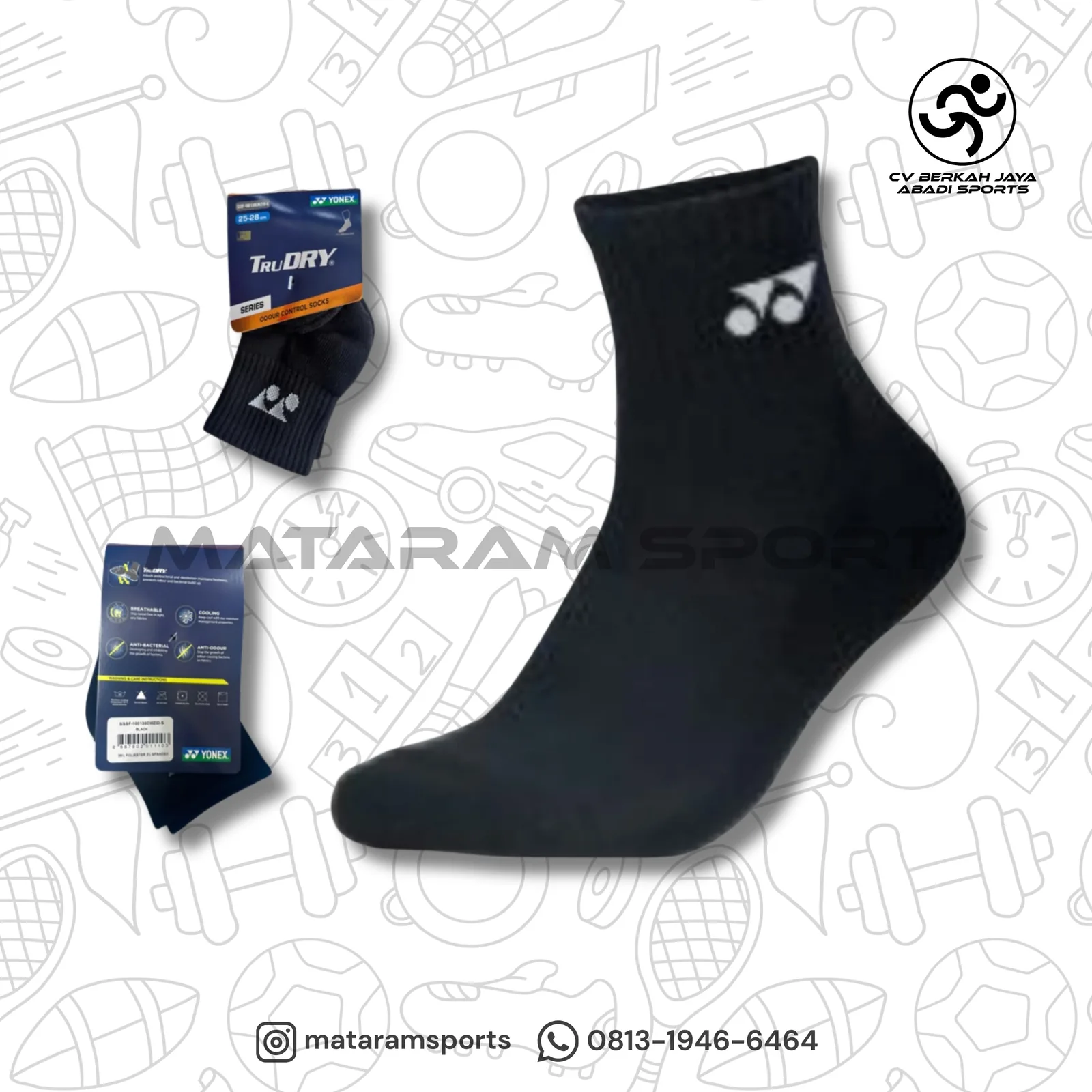 Kaos Kaki Yonex TruDRY 1/2 Regular CMZID-S 3