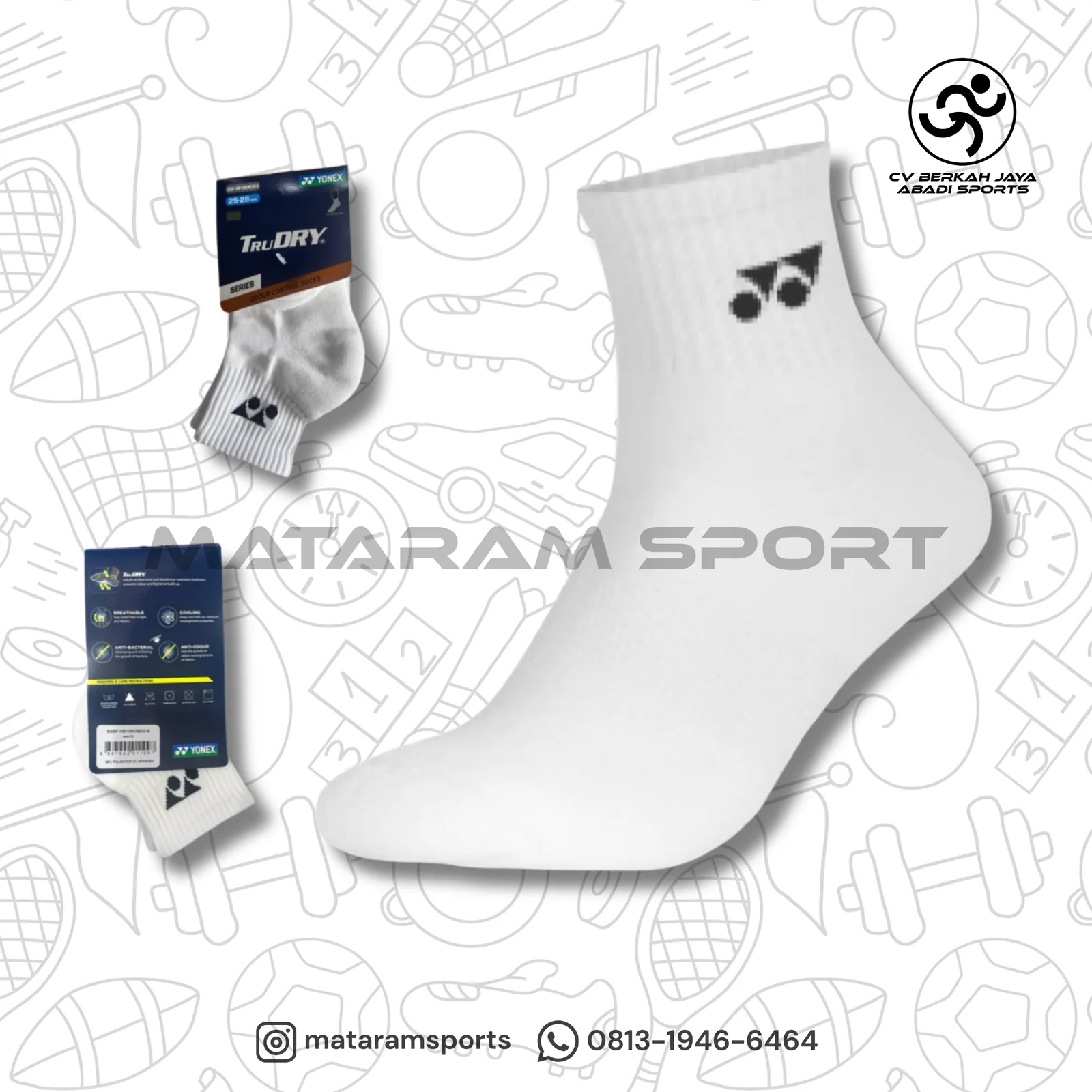 Kaos Kaki Yonex TruDRY 1/2 Regular CMZID-S 4