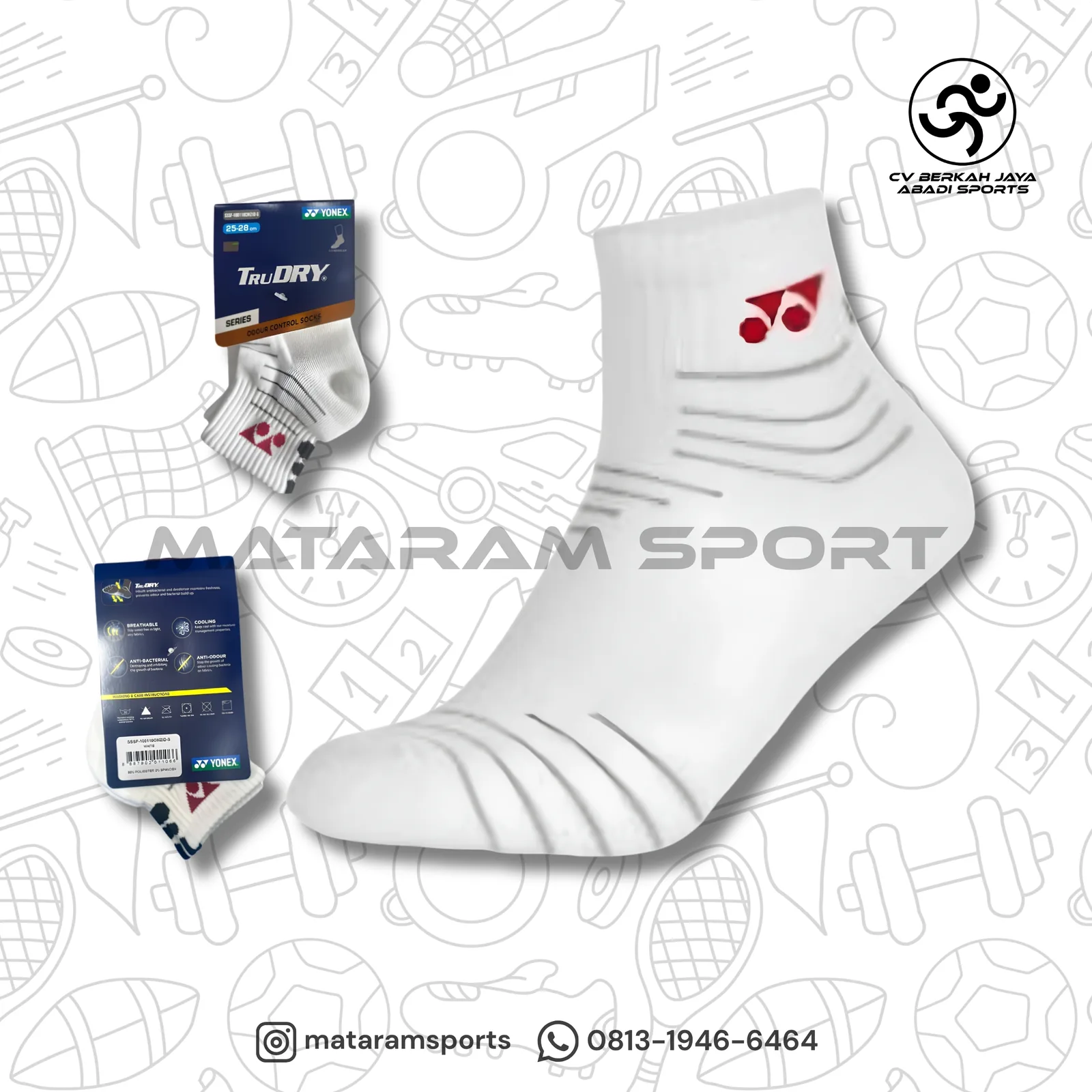 Kaos Kaki Yonex TruDRY 1/2 Regular CMZID-S 5