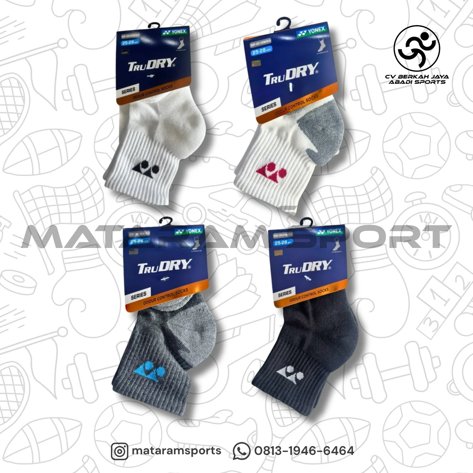 Kaos Kaki Yonex TruDRY 3/4 Regular CMZID-S