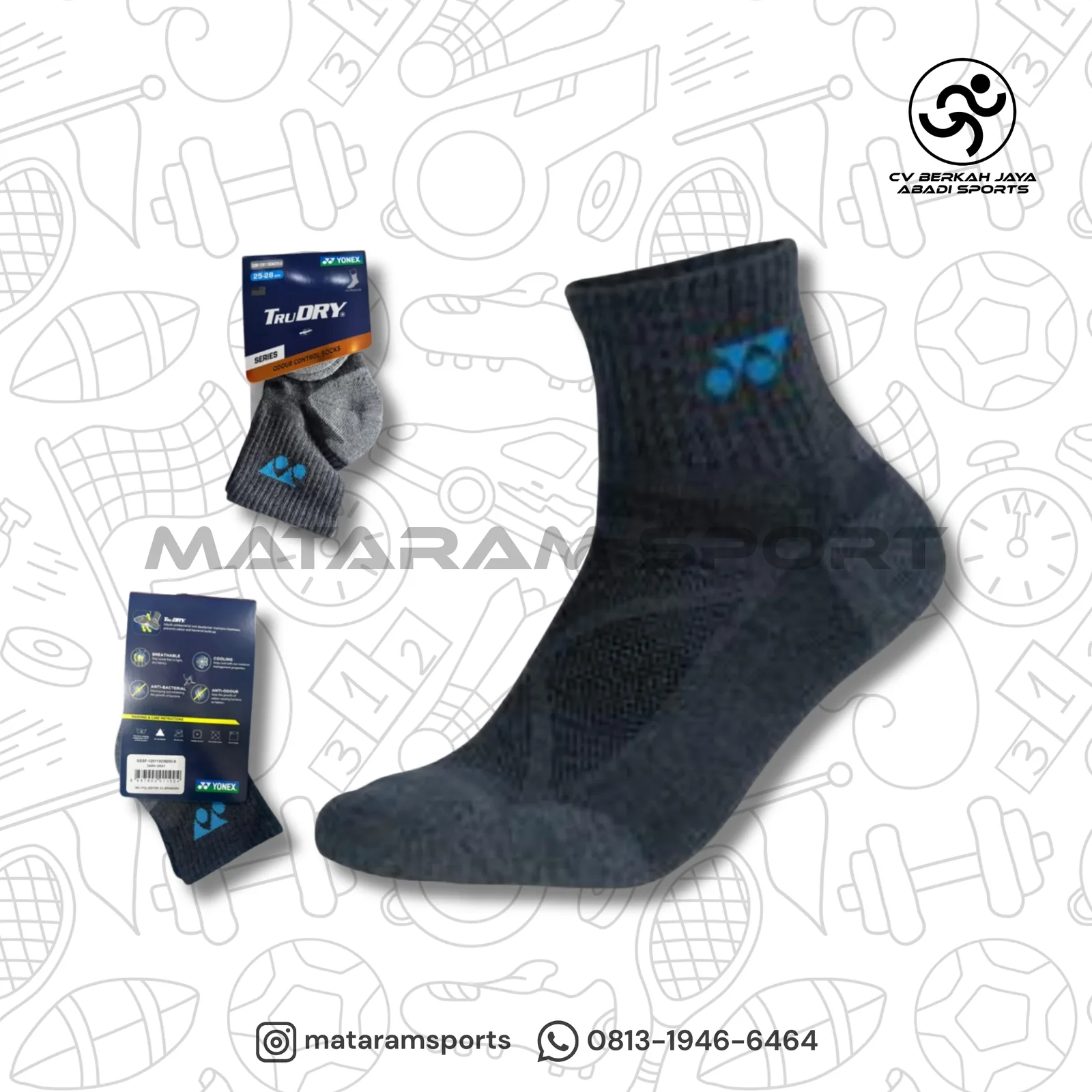 Kaos Kaki Yonex TruDRY 3/4 Regular CMZID-S 2