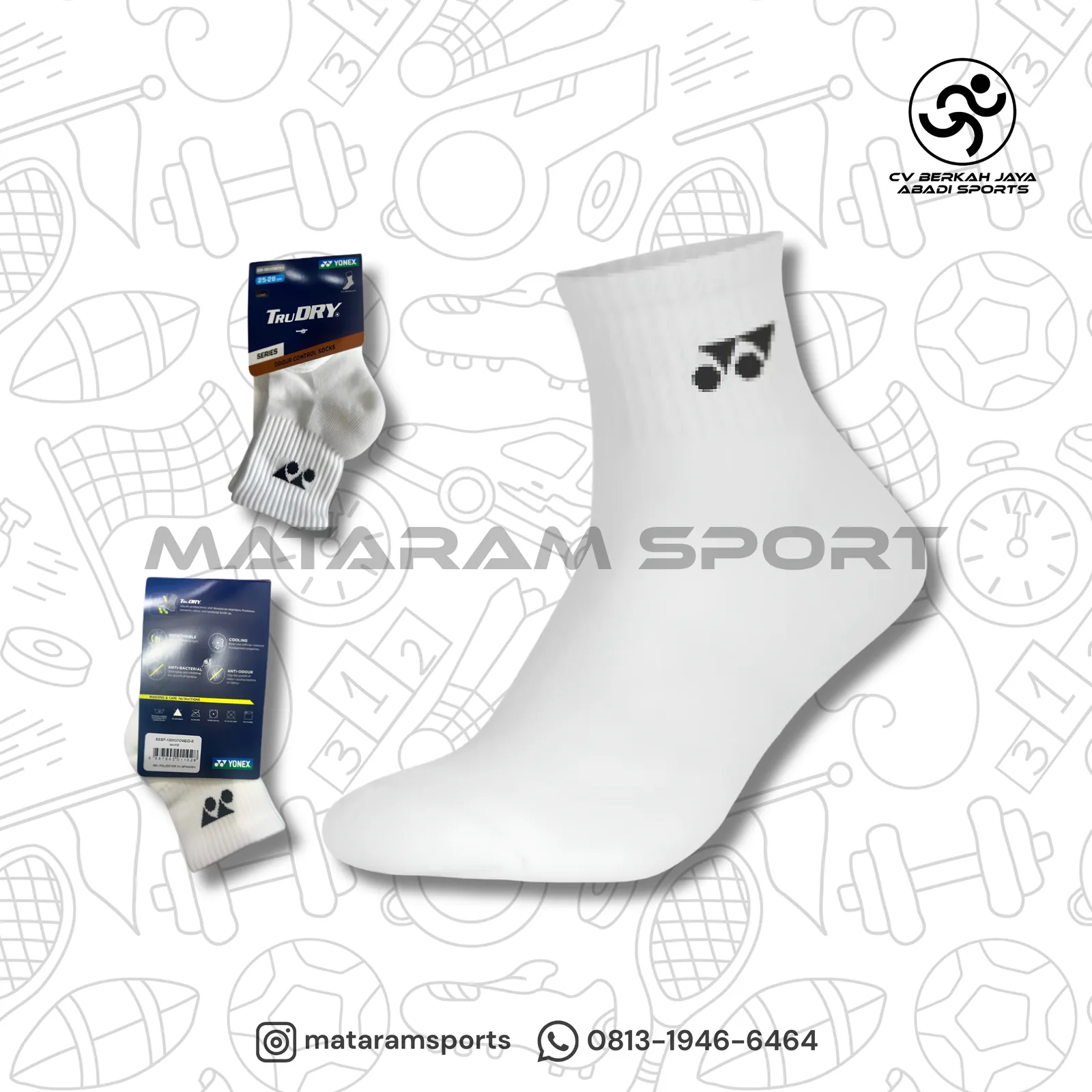 Kaos Kaki Yonex TruDRY 3/4 Regular CMZID-S 4
