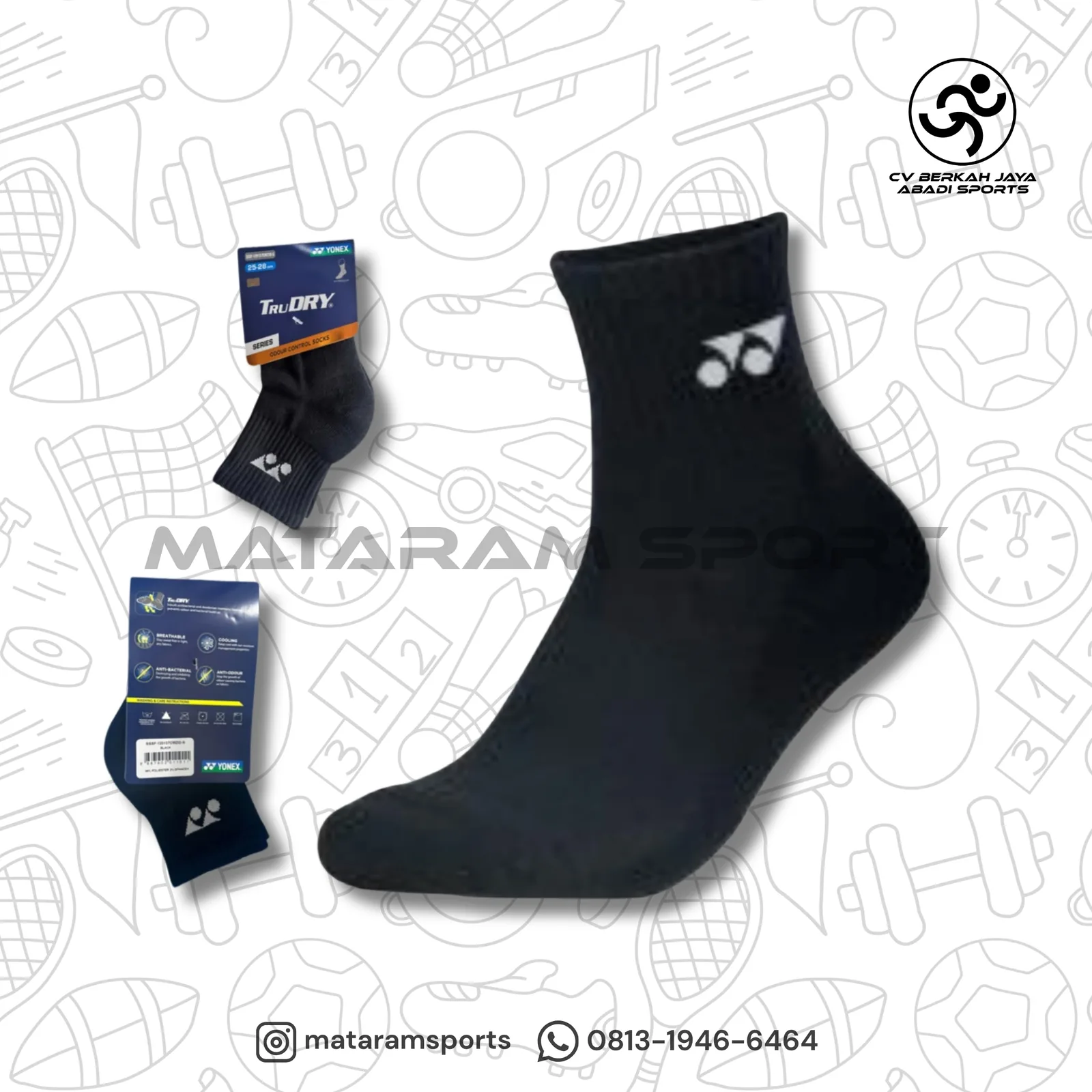 Kaos Kaki Yonex TruDRY 3/4 Regular CMZID-S 3