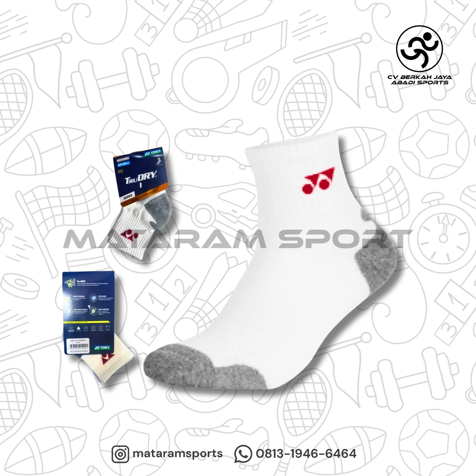 Kaos Kaki Yonex TruDRY 3/4 Regular CMZID-S 5