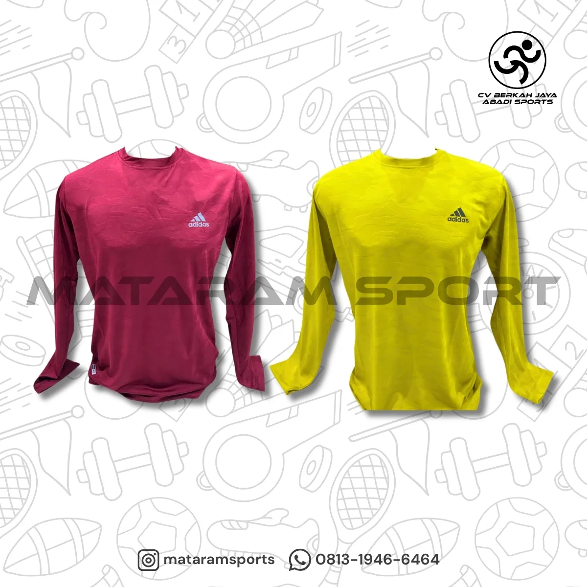 Kaos Olahraga Dry Fit Adidas - Panjang