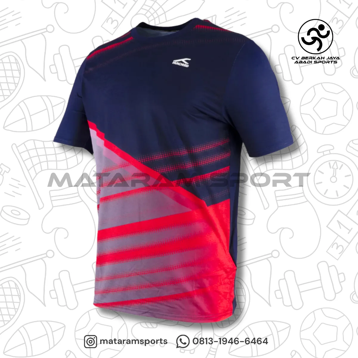 Kaos Olahraga Hundred Badminton T-Shirt HBTS-4M051 2