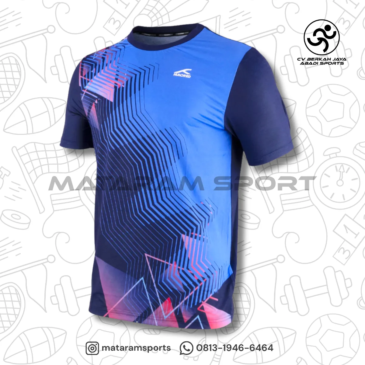 Kaos Olahraga Hundred Badminton T-Shirt HBTS-4M052 2