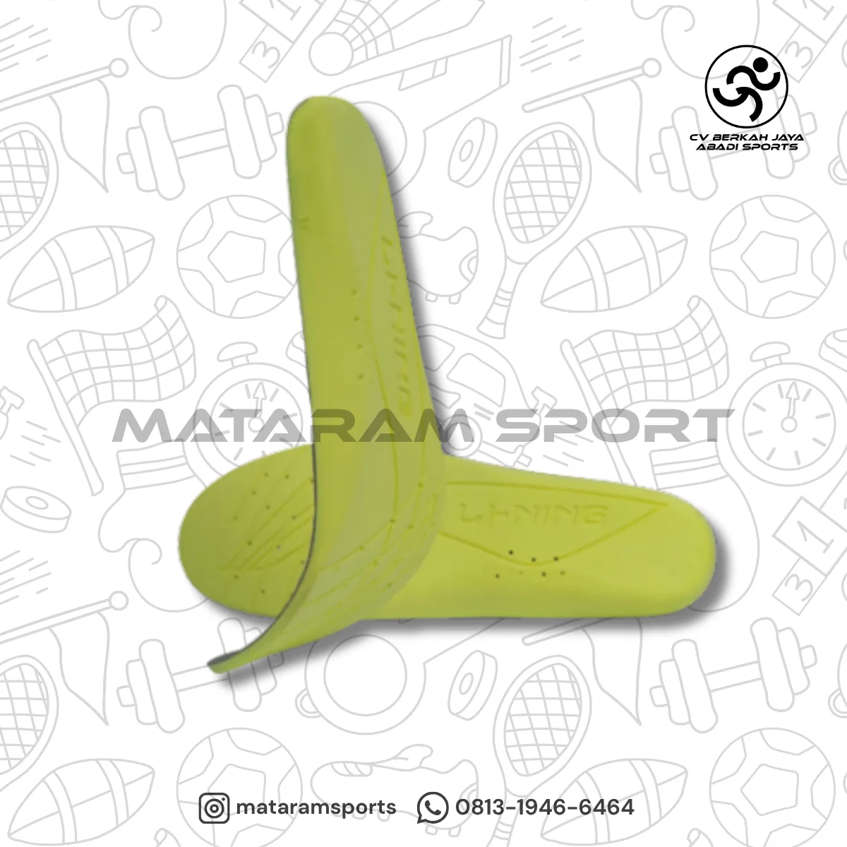LINING INSOLE LNS 516 GREY LIME INSOLE SEPATU BADMINTON 3