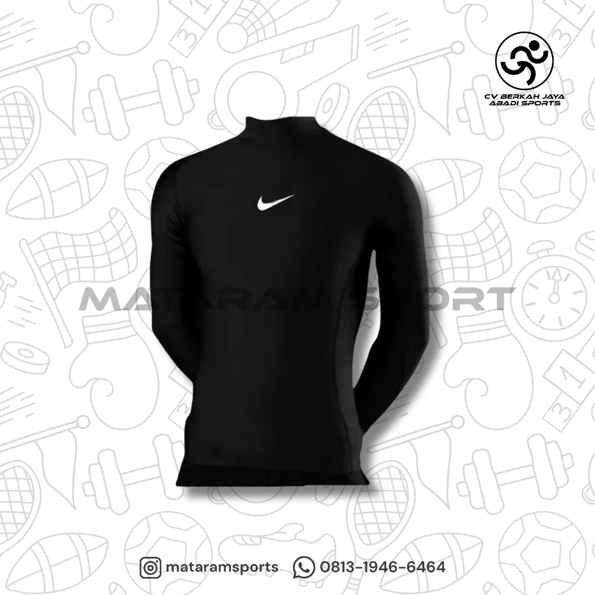 Manset/Baselayer Baju kaos Nike Lokal lengan panjang