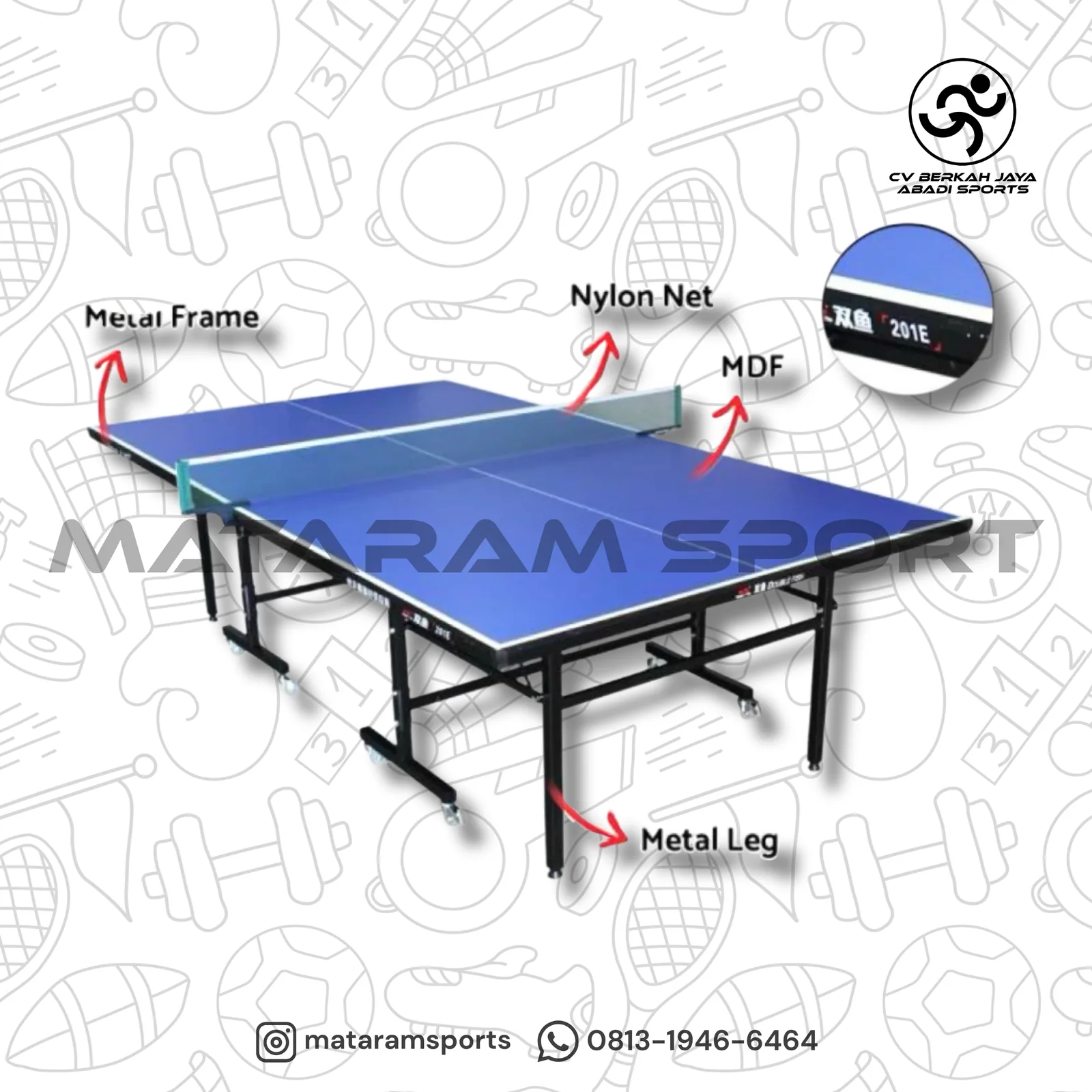 Meja Pingpong Double Fish 201E