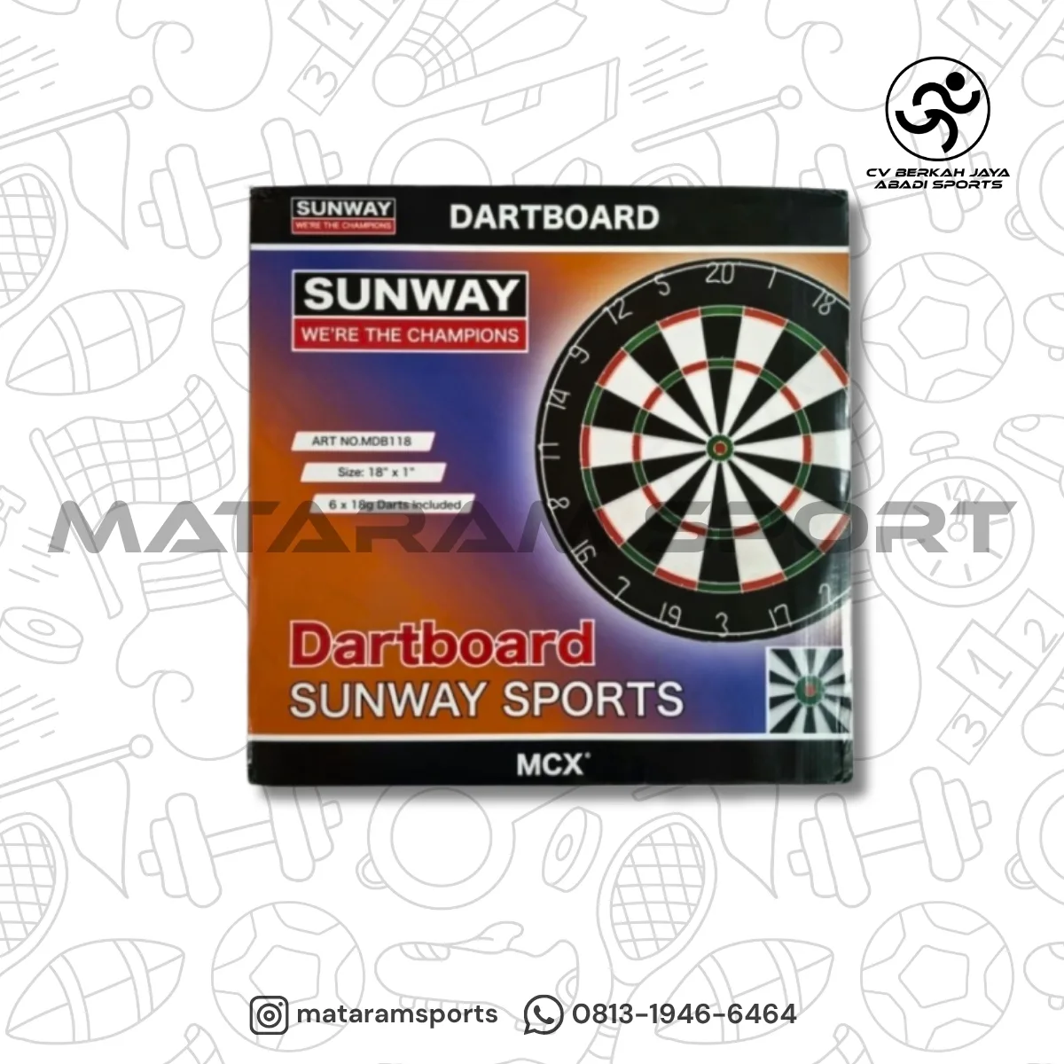Papan Dart / Dartboard Sunway MDB118