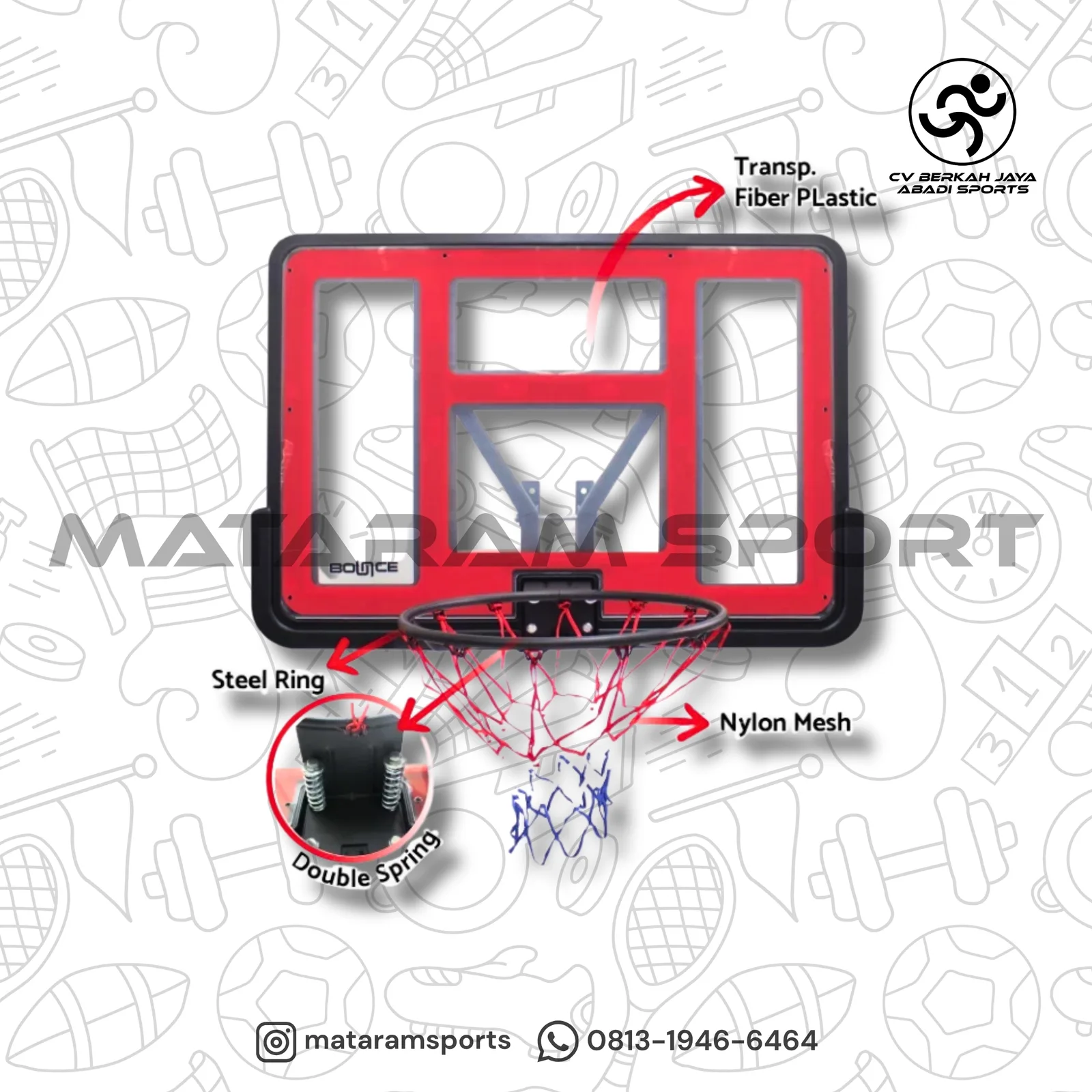 Papan Ring Basket Bounce Acrylic