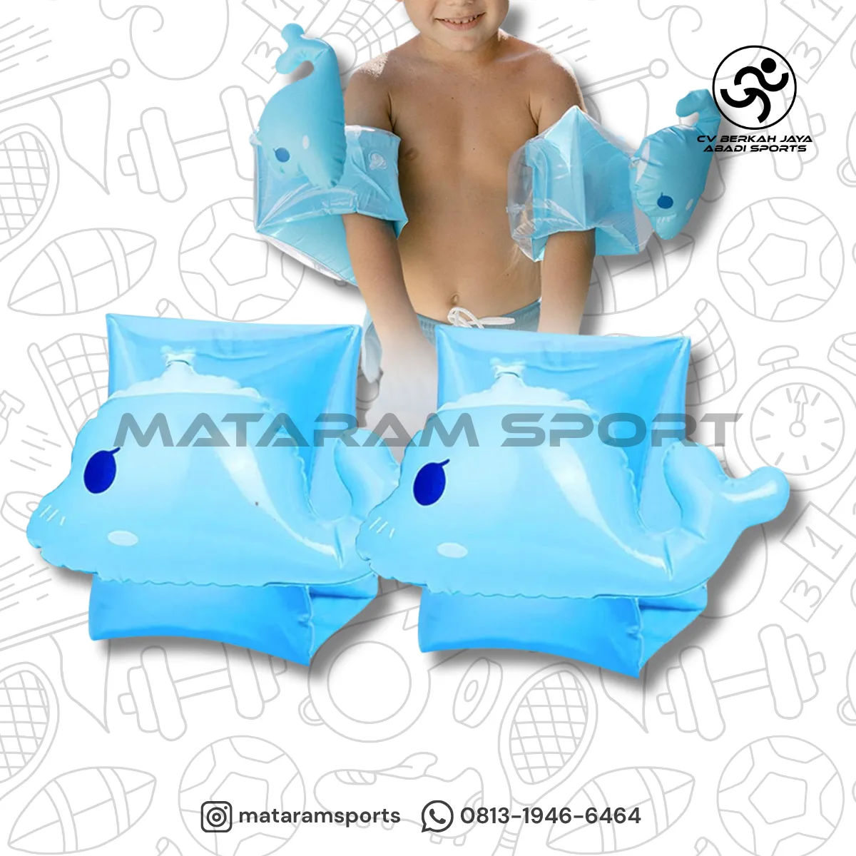 Pelampung Lengan Tangan Anak Arm Floaties Whale 2