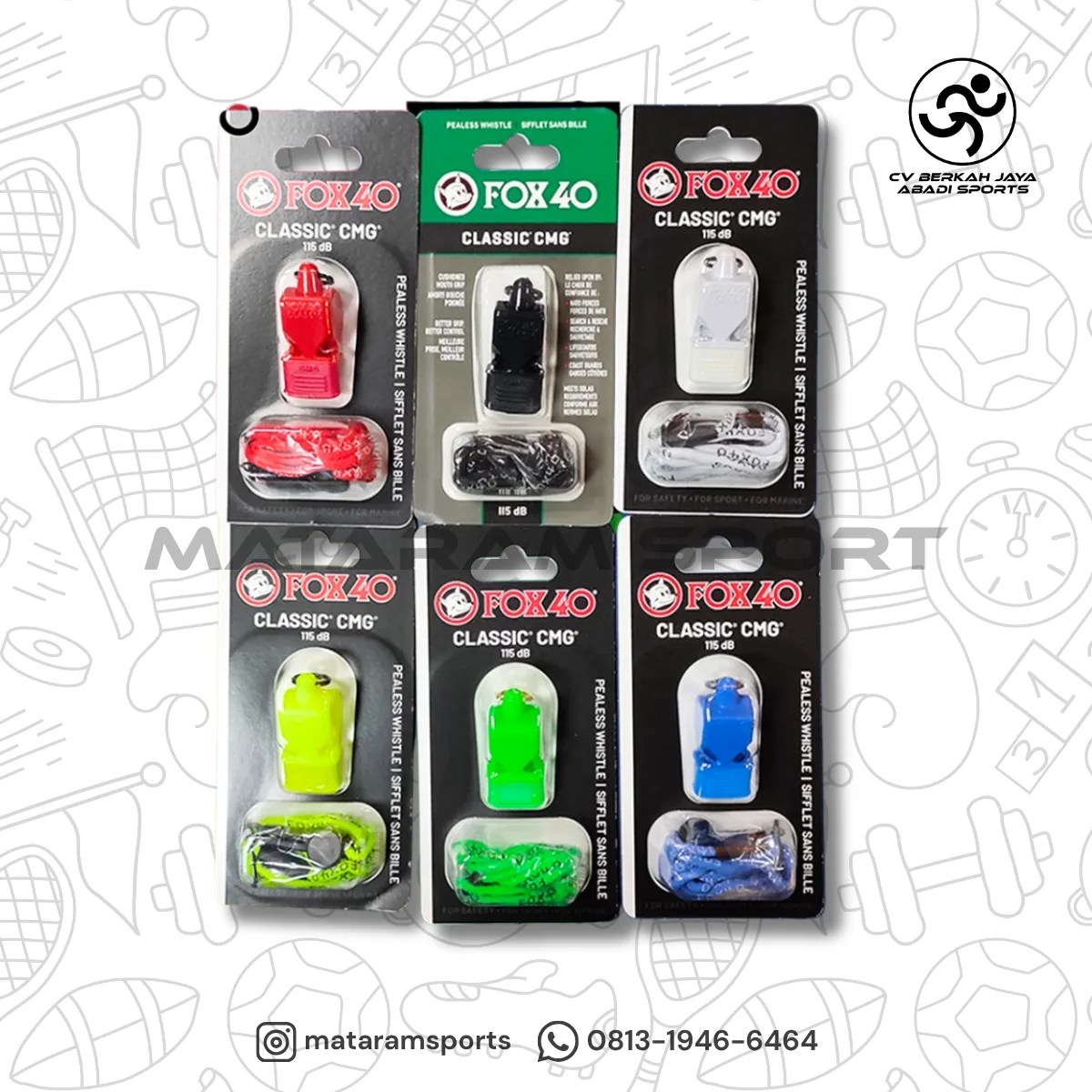 Peluit Pluit Fox 40 Classic CMG Whistle Official Lanyard 115DB