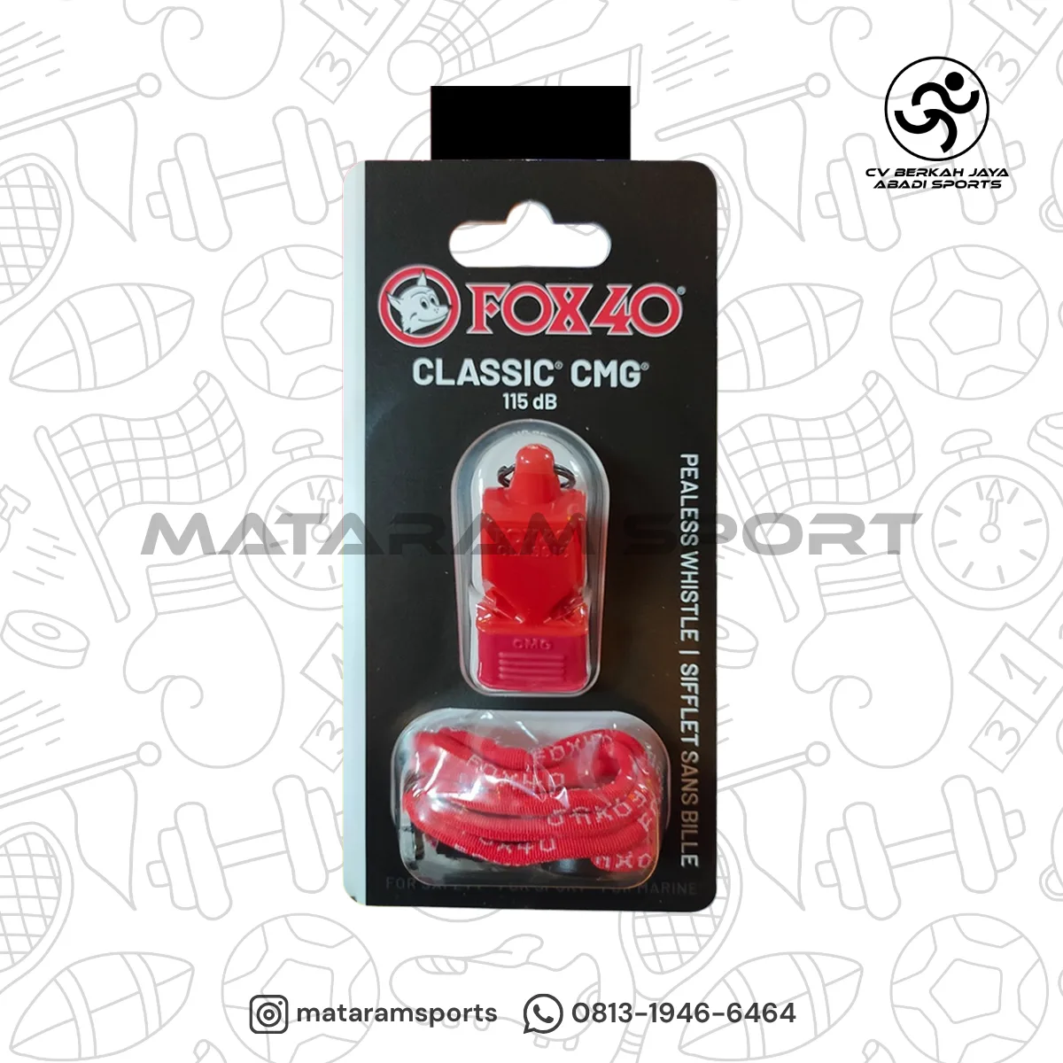 Peluit Pluit Fox 40 Classic CMG Whistle Official Lanyard 115DB 3