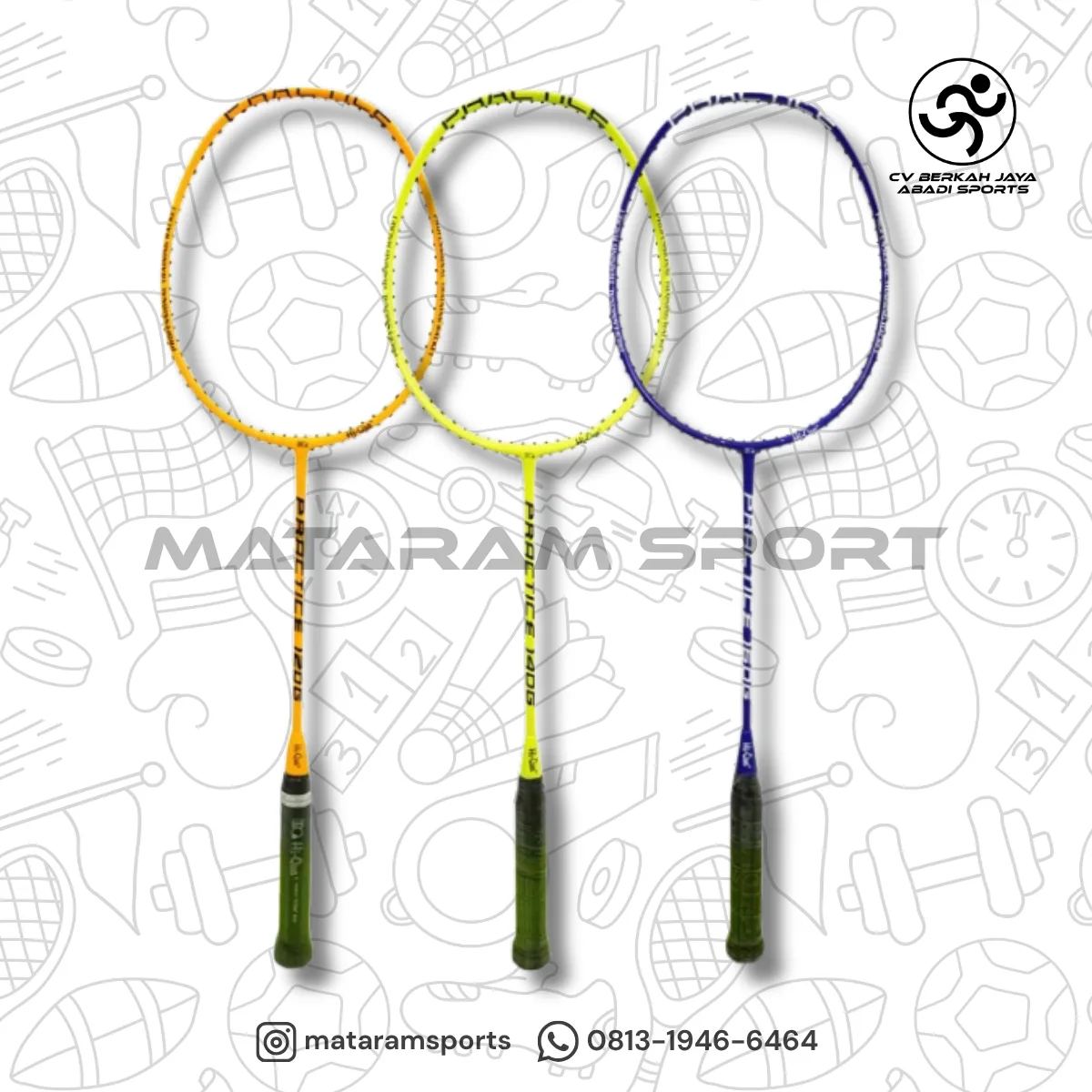 Raket Badminton Hi-Qua Training Beban Practice 120 - 140 - 160 Gram