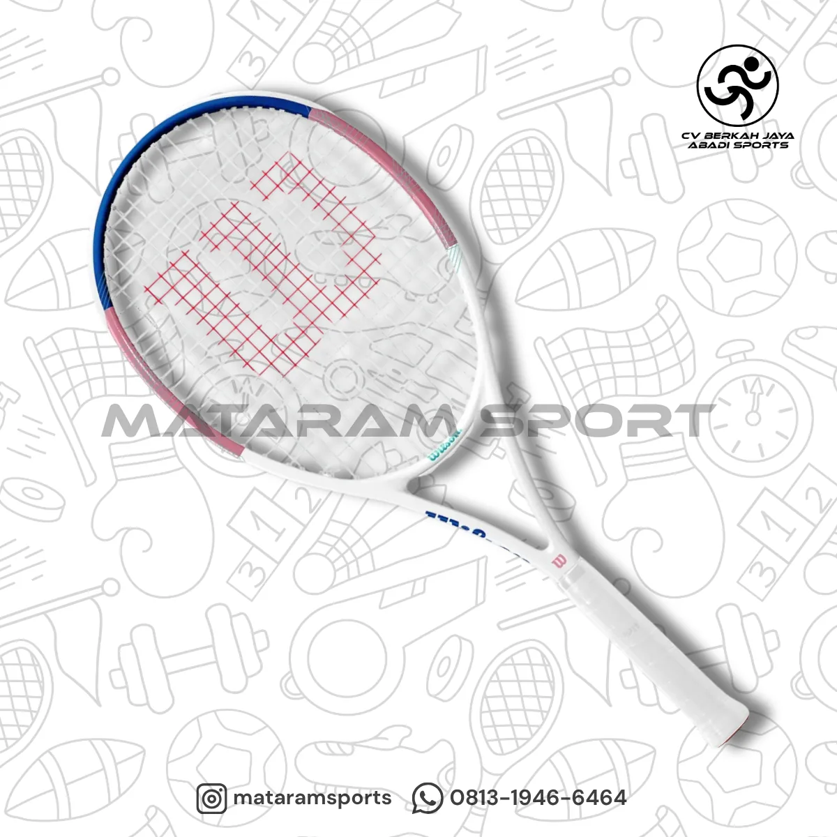 Raket Tenis Wilson Allure White/Pink/Biru 2
